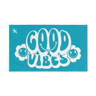 Smiley Happy Face Good Vibes Teal | Mix & Match Classic Fun-Flirty Lovers’ Towels