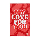 My Love for You Heart Pattern Cum Towel