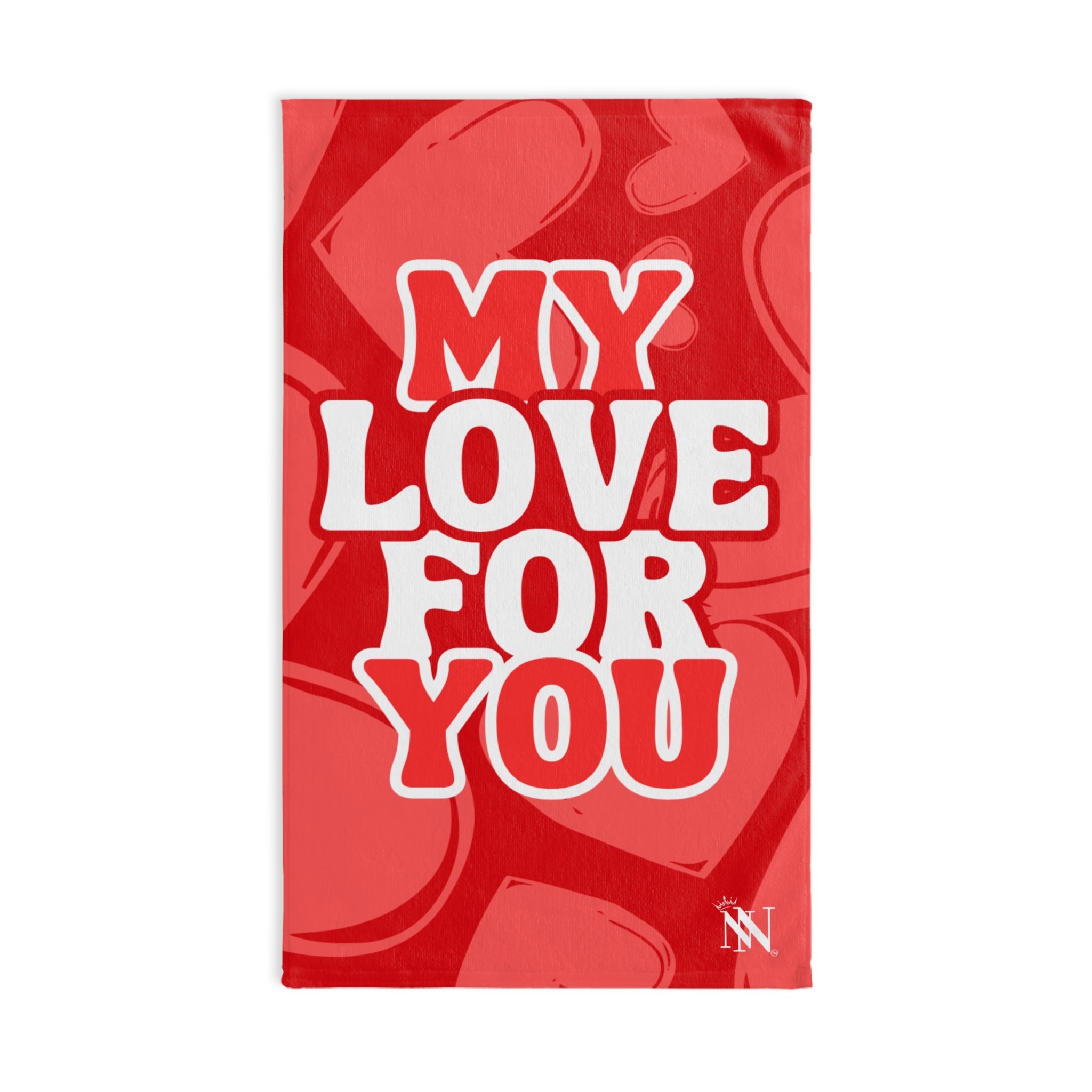 My Love for You Heart Pattern Cum Towel