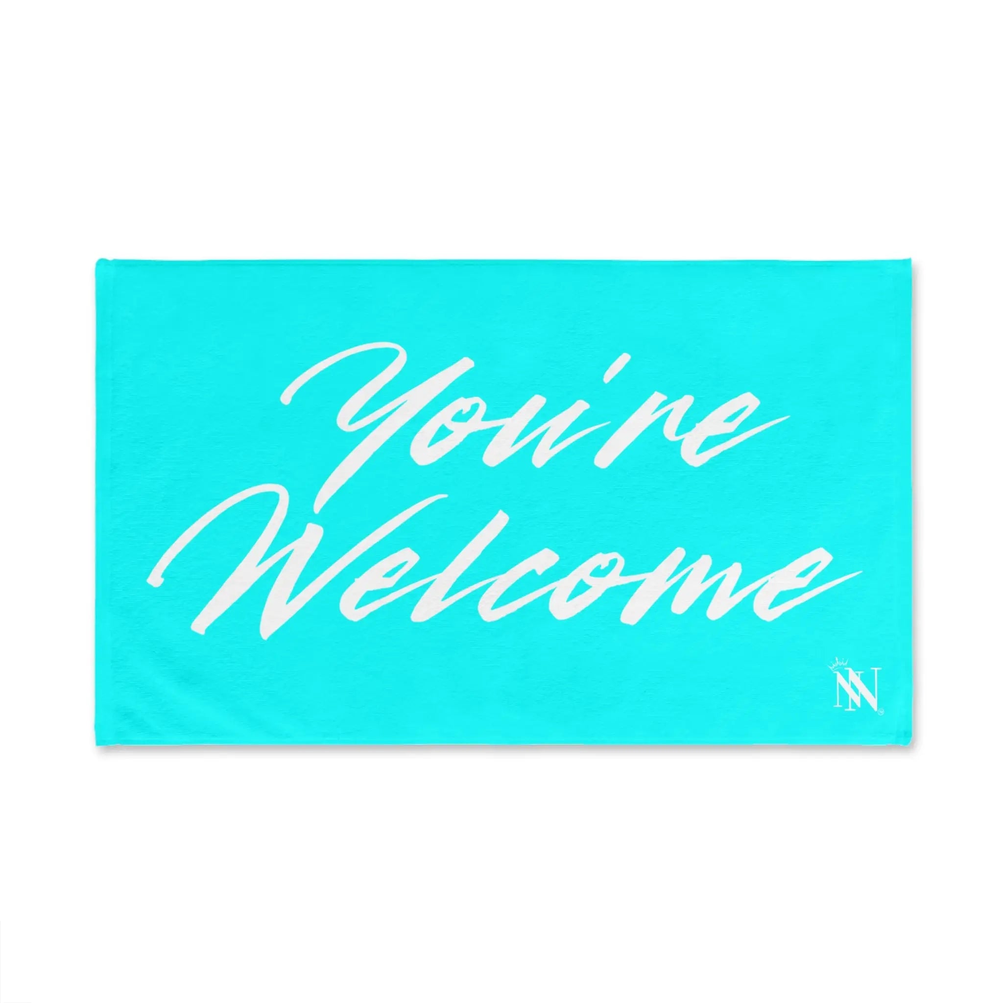 Simply You’re Welcome Neon Blue Cum Towel