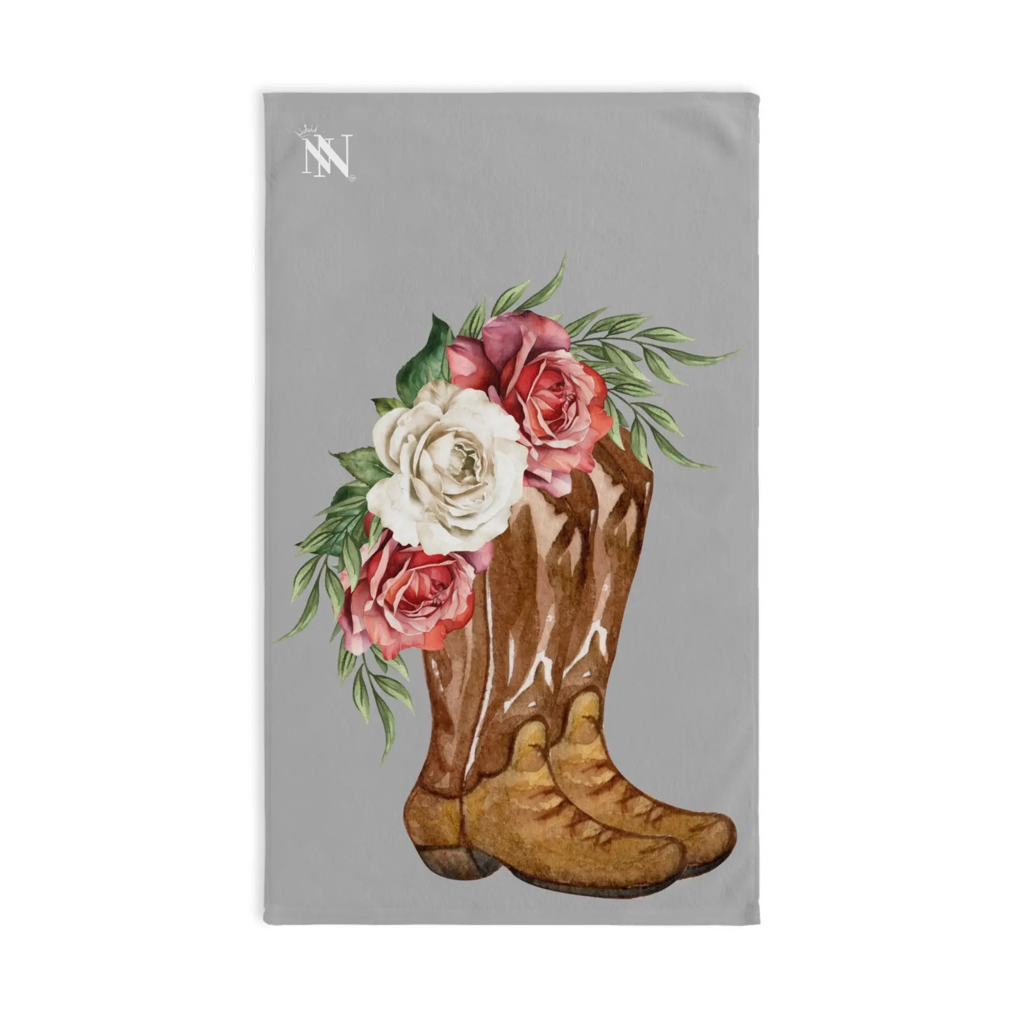 Boot Roses Vows Light Grey | Mix & Match Original Fun-Flirty Lovers’ Towels
