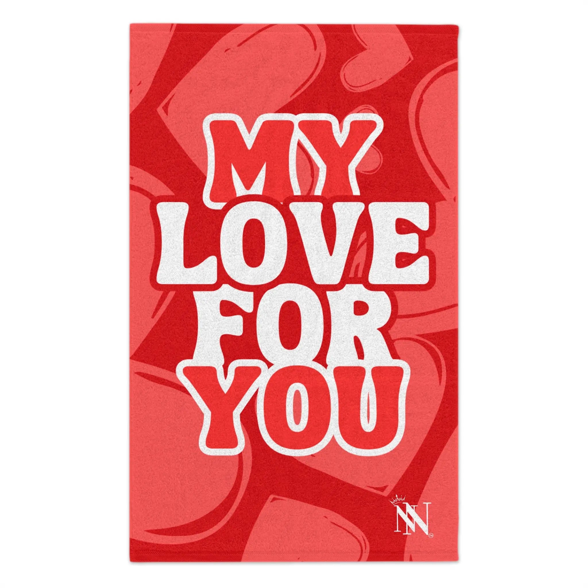 My Love for You Heart Pattern Sex Towel