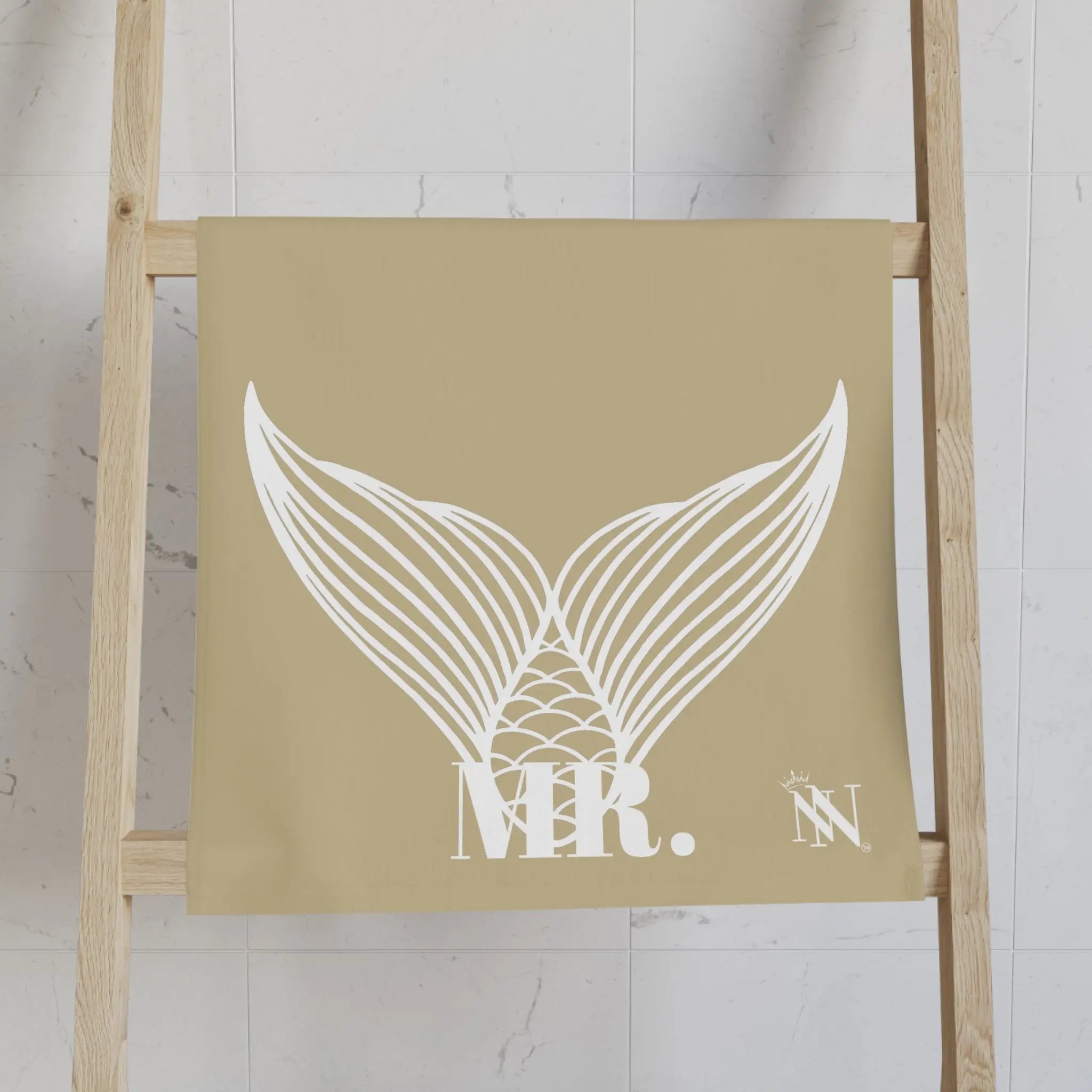 Mr. Mrs. Mermaid Shareable Sides Gold Cum Towel