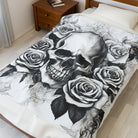 Grey Washed Skull & Roses | Mix & Match Soft Fun-Flirty Lovers’ Blankets