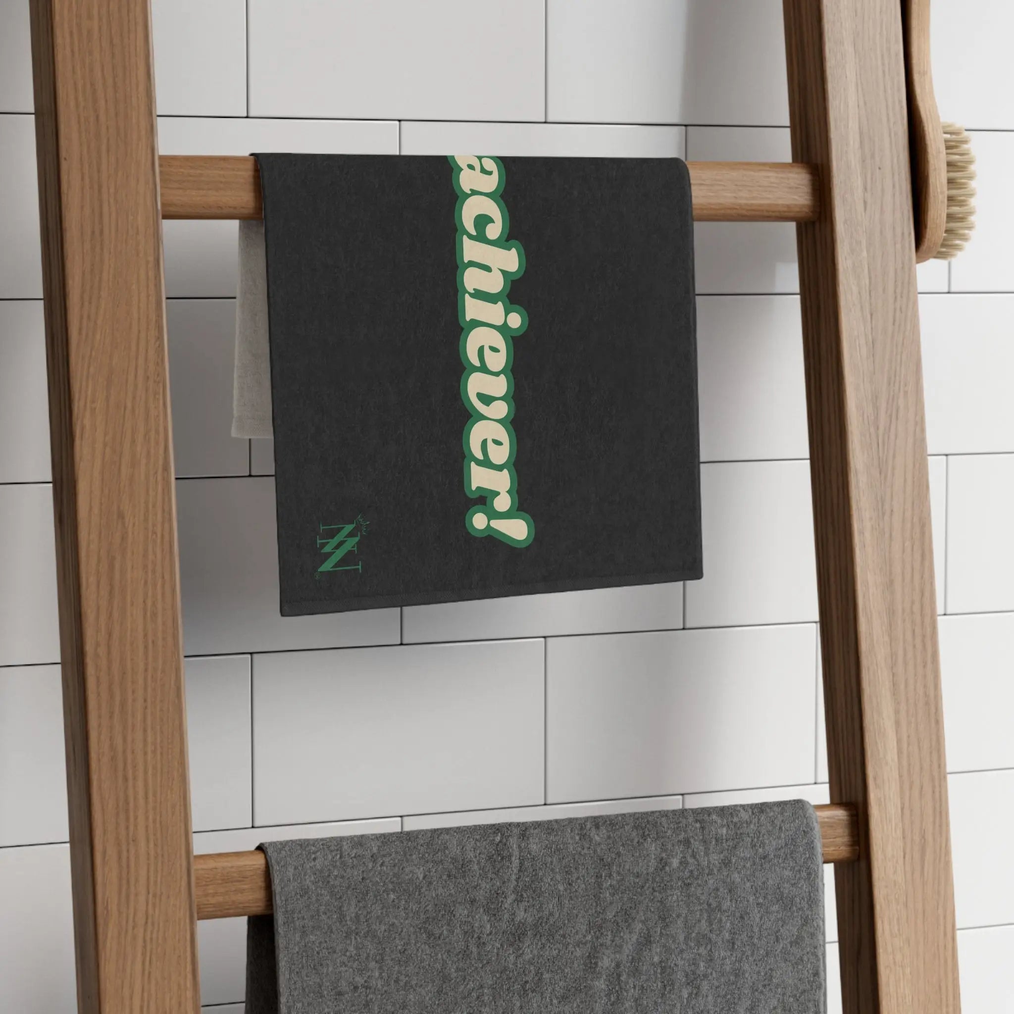 Under Achiever! Black | Mix & Match Soft Fun-Flirty Lovers’ Towels