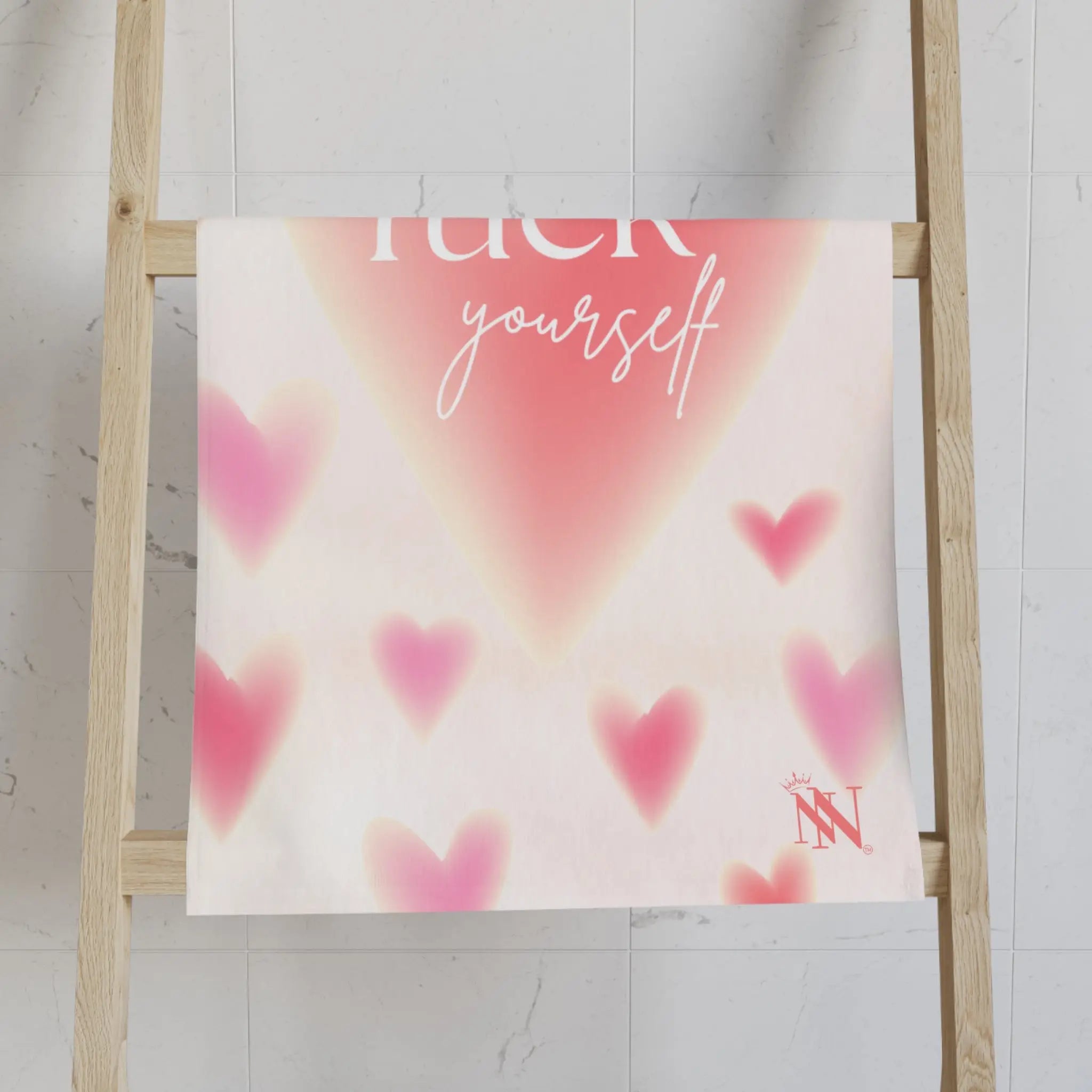 Fuck Yourself Heart Pattern Cum Towel