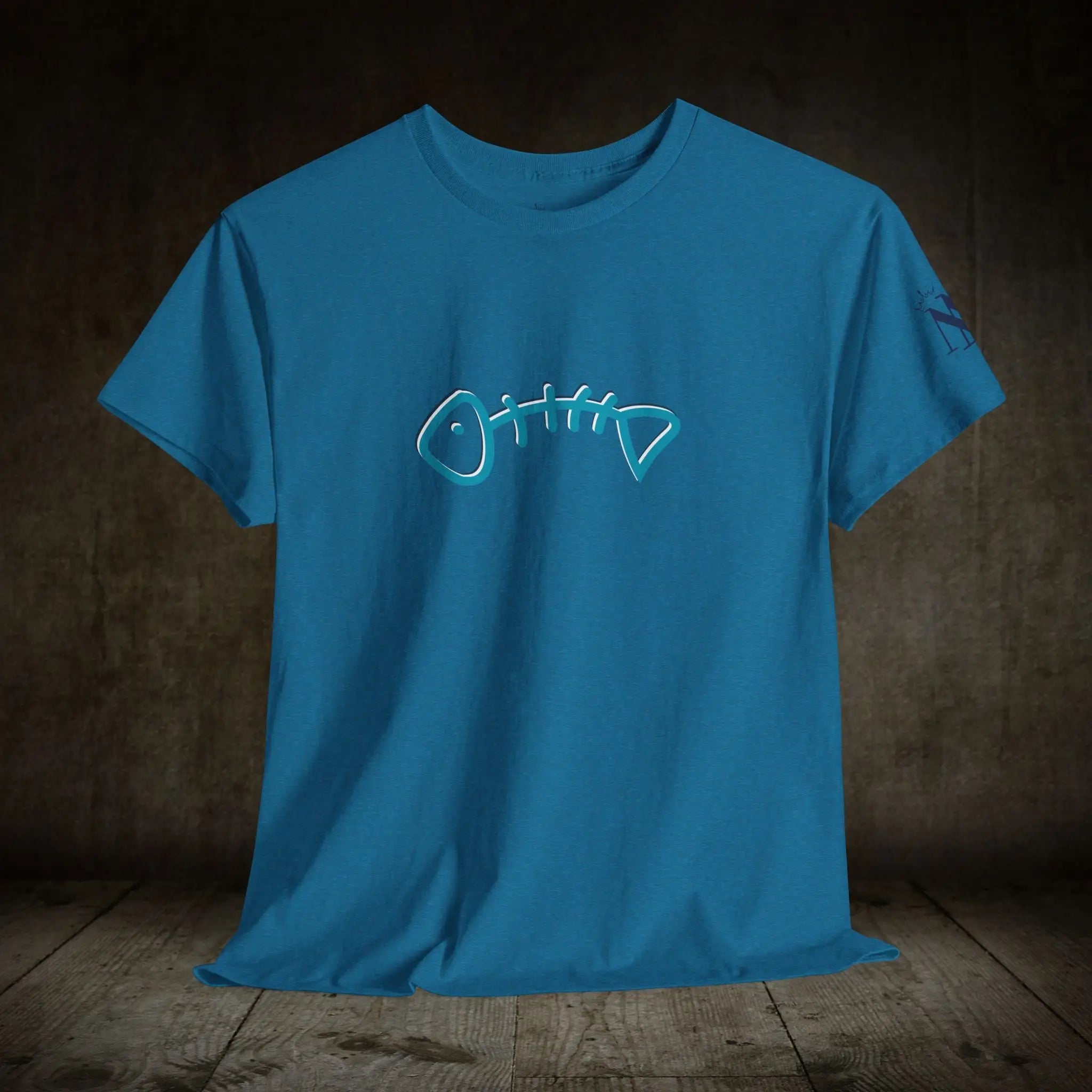 Blue Fish Bone | Mix & Match 100% Cotton Unisex Fun-Flirty Lovers’ Tees