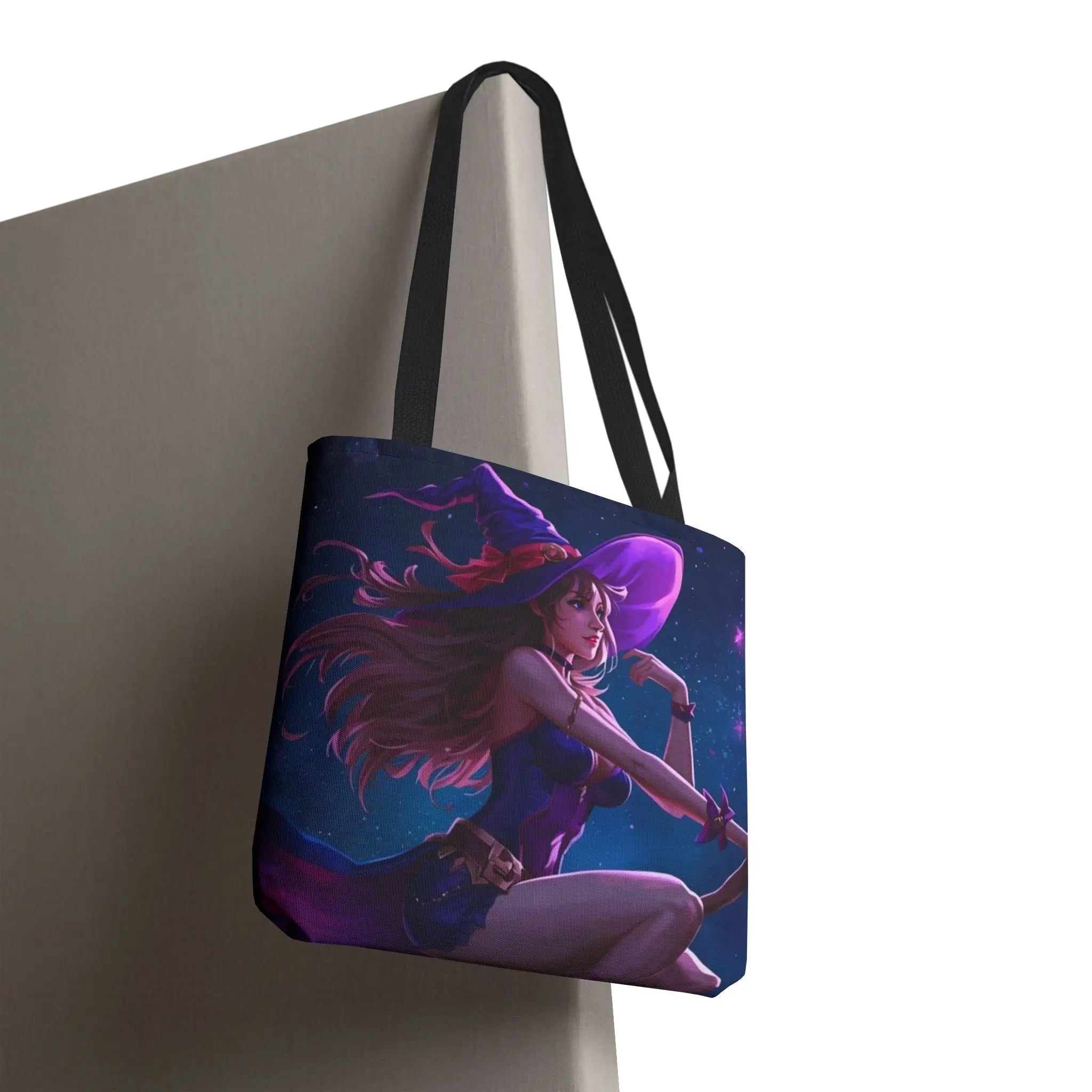 Flying Witch Broomstick Fantasy Women Everyday Weekend Getaway Tote Bag