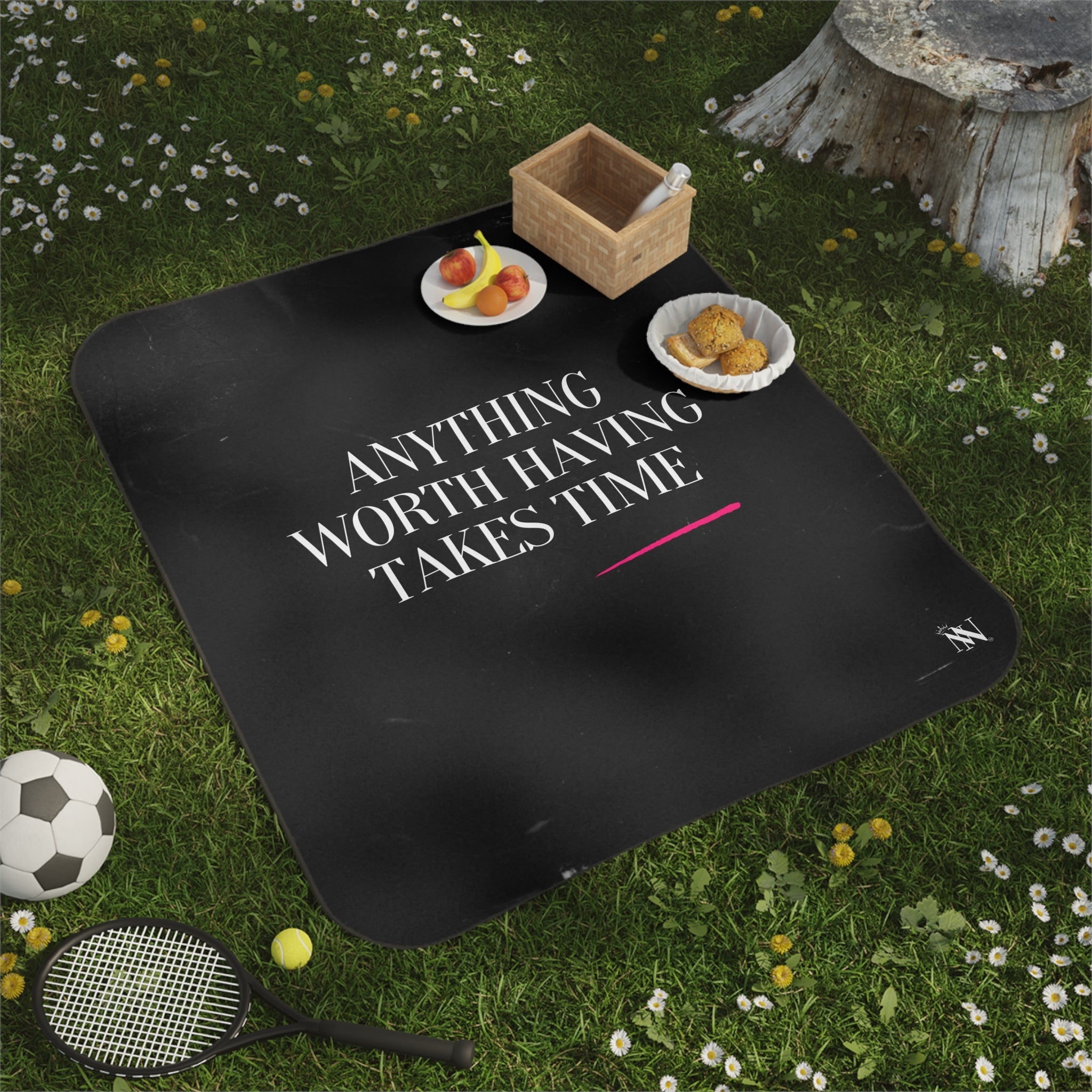 Anything Worth Having Takes Time | Mix Match Fun-Flirty Lovers’ Water-Resistant Blankets
