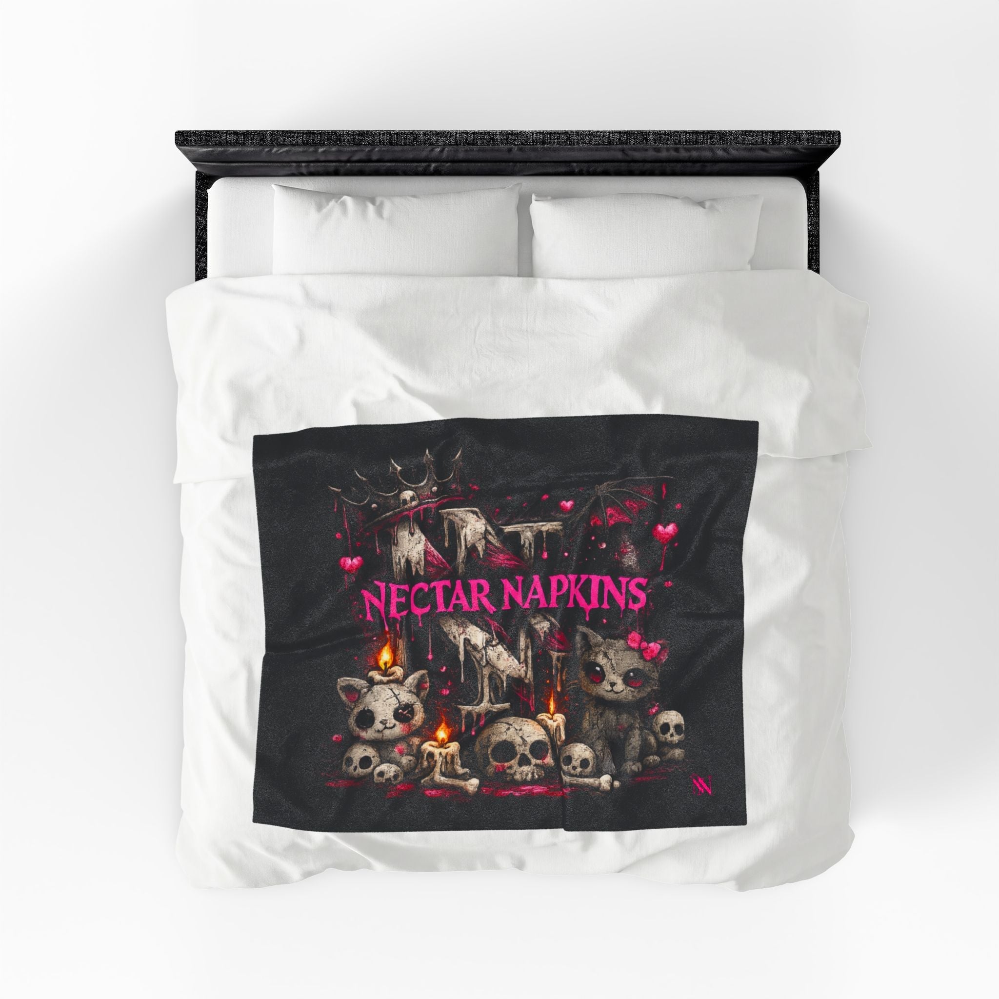 Nectar Napkins Gothic Kitty Romantic Gifts for Lovers Blanket