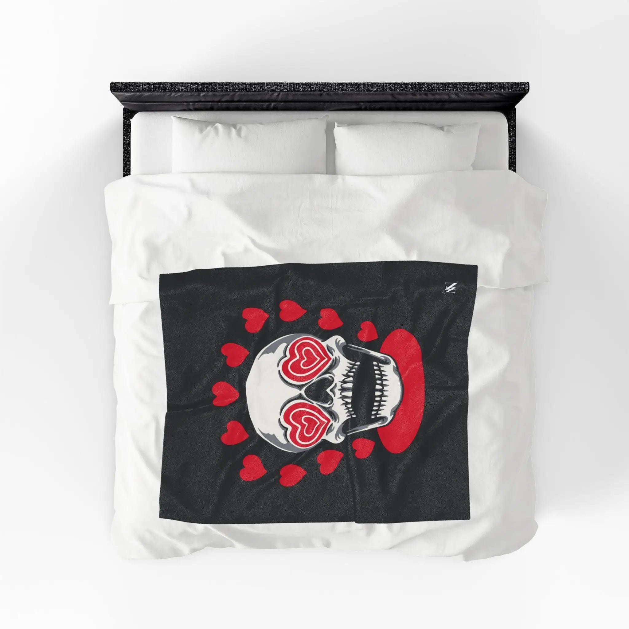 Seeing Hearts Skull Blanket