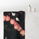 Furry Hand Cuffs & Roses Photograph | Mix & Match XL Fun-Flirty Lovers’ Towelsl