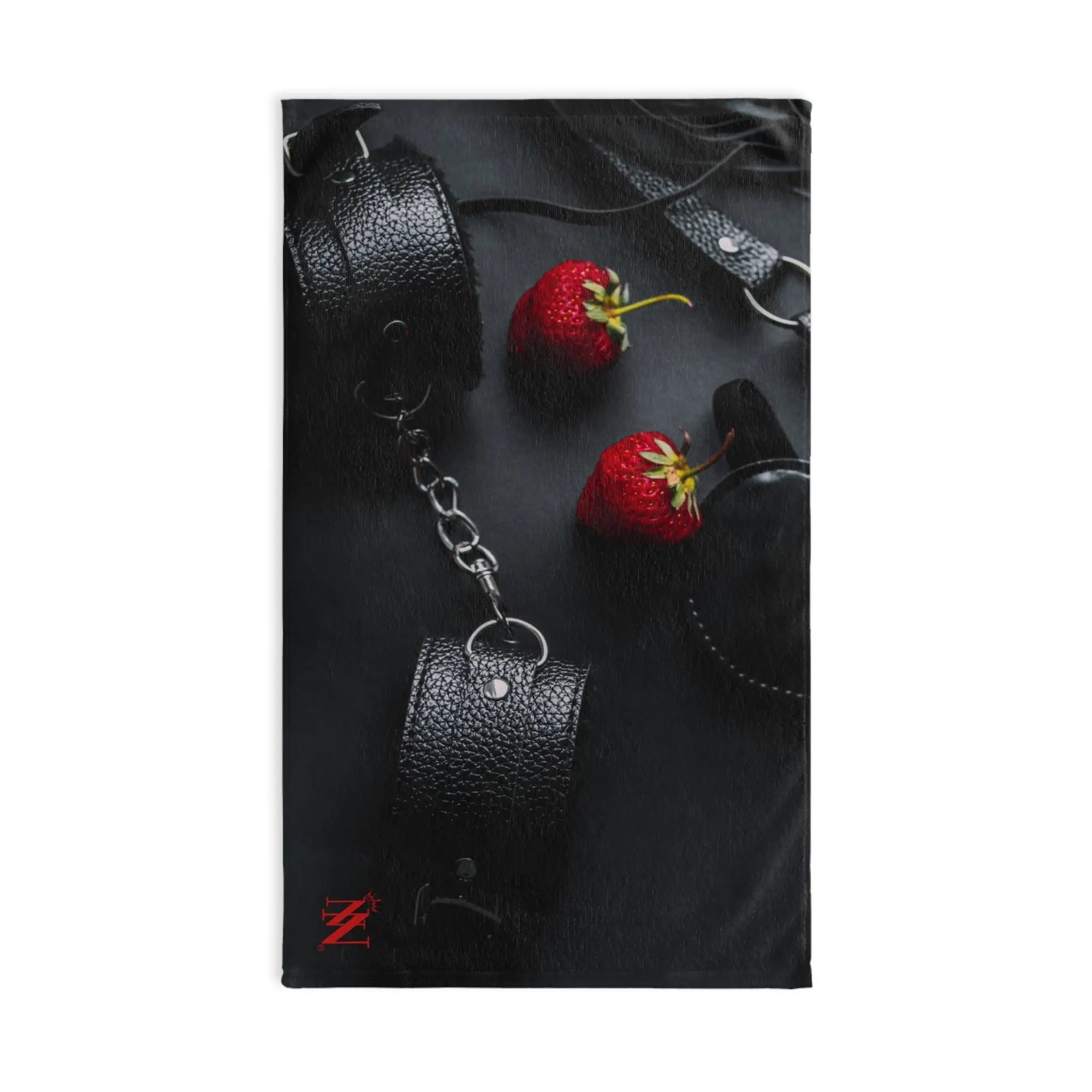 Strawberries & Leather Cuffs Fetish | Nectar Napkins Classic Fun-Flirty Lovers’ Towels