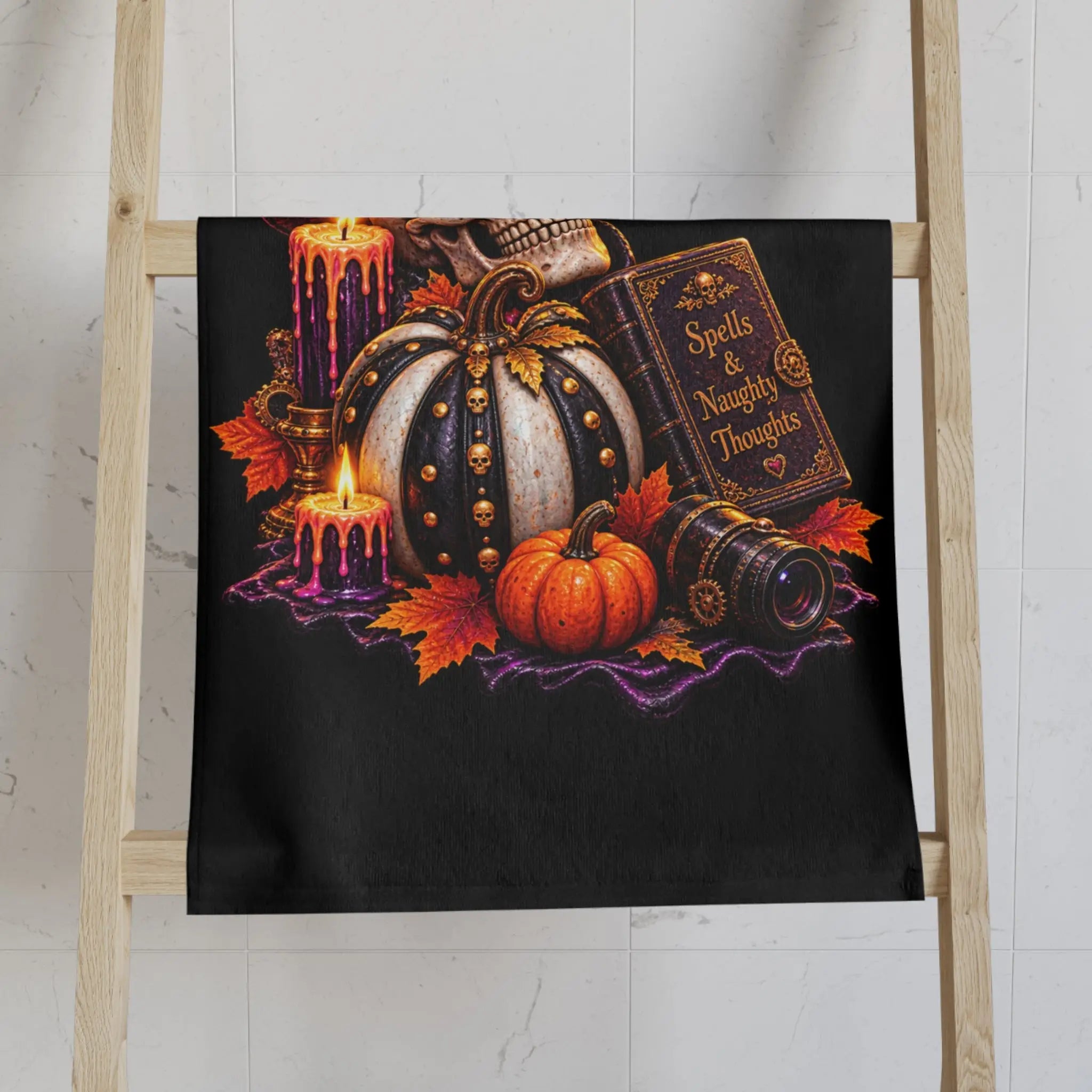 Spells & Naughty Thoughts Skull | Nectar Napkins Classic Fun-Flirty Lovers’ Towels