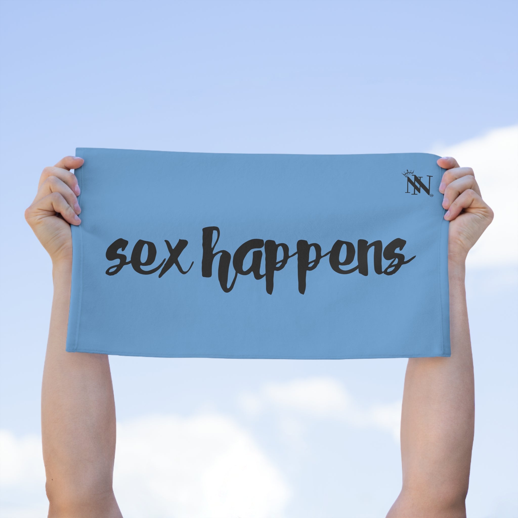 Sex Happens Light Blue | Mix & Match Soft Fun-Flirty Lovers’ Towels