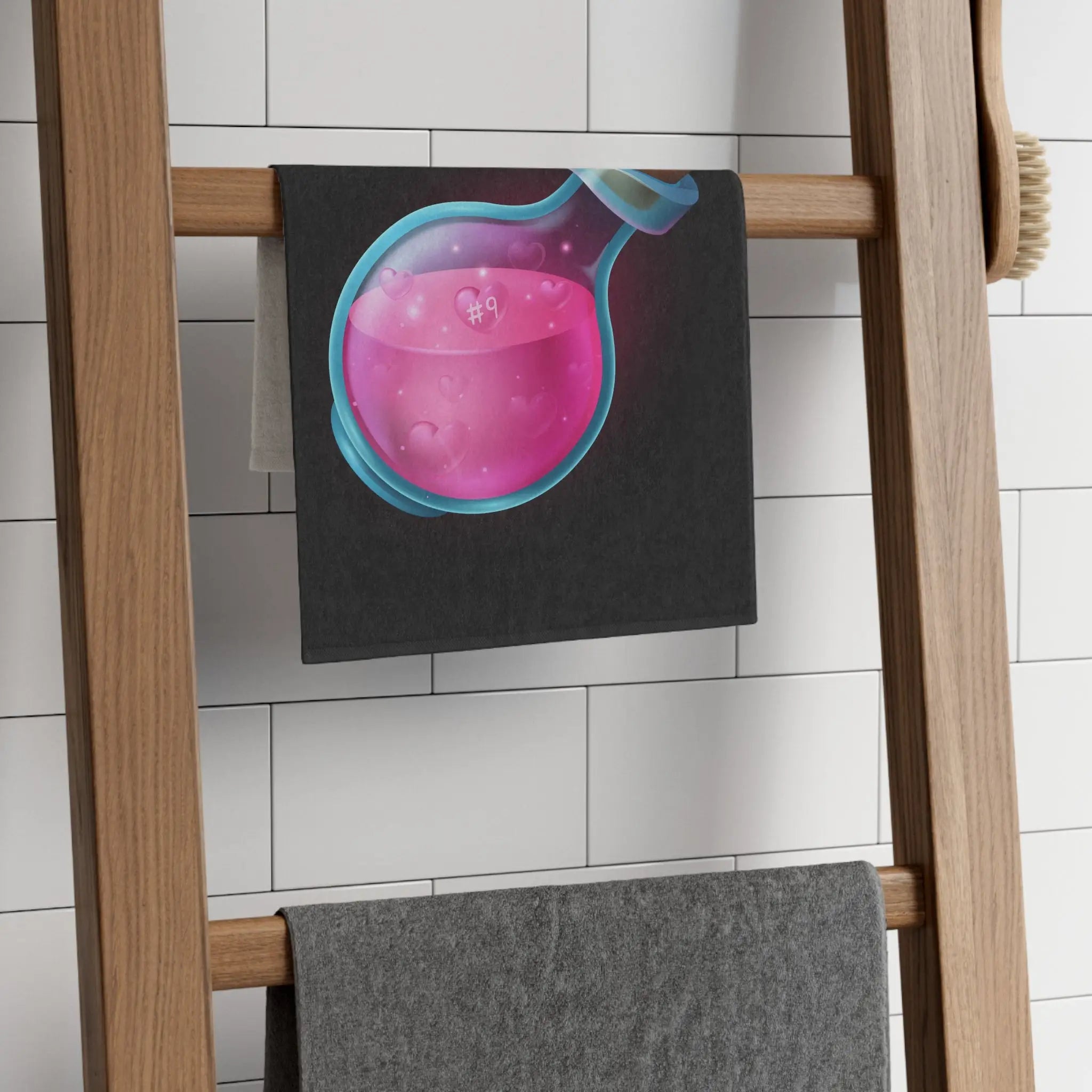 Love Potion #9 Black | Mix & Match Soft Fun-Flirty Lovers’ Towels