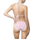 Pink & Soft Pink Checkers | Mix & Match Fun-Flirty Lovers’ String Bikinis