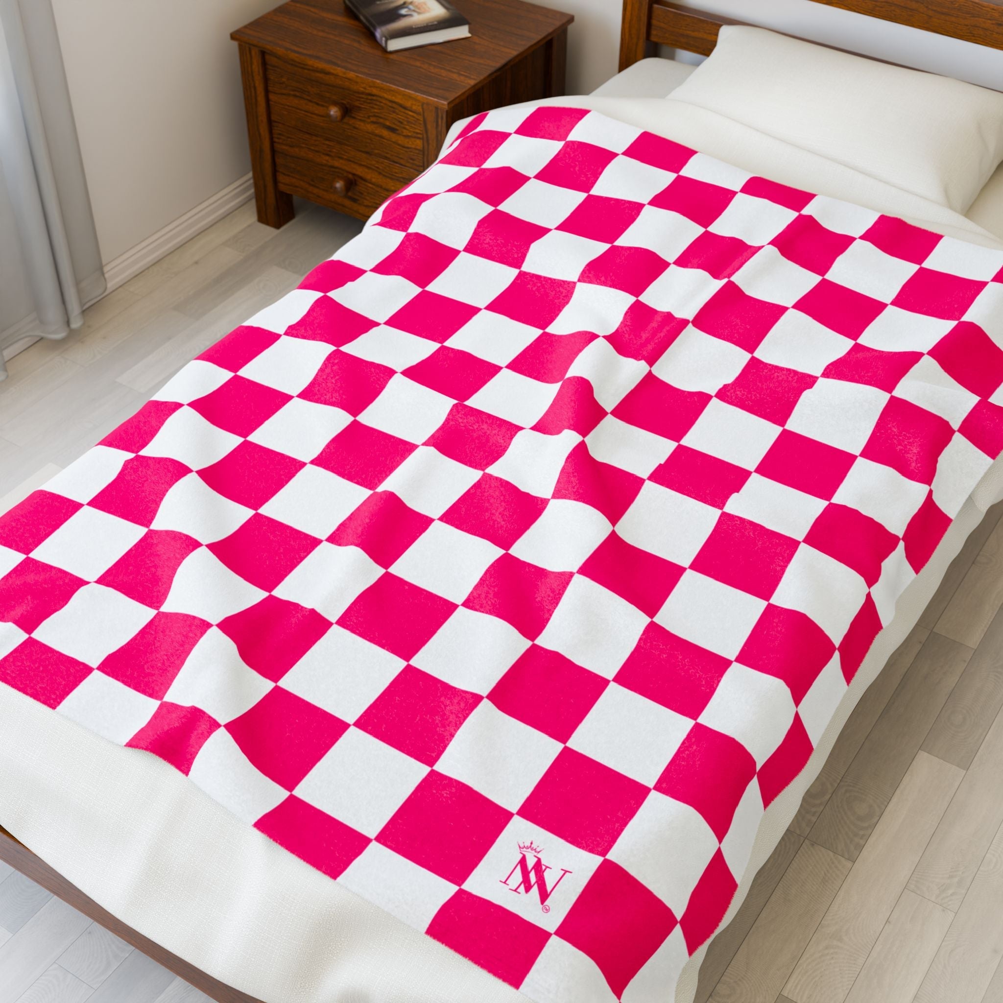 Signature Pink White Checkered | Mix & Match Fun-Flirty Lovers’ Blankets