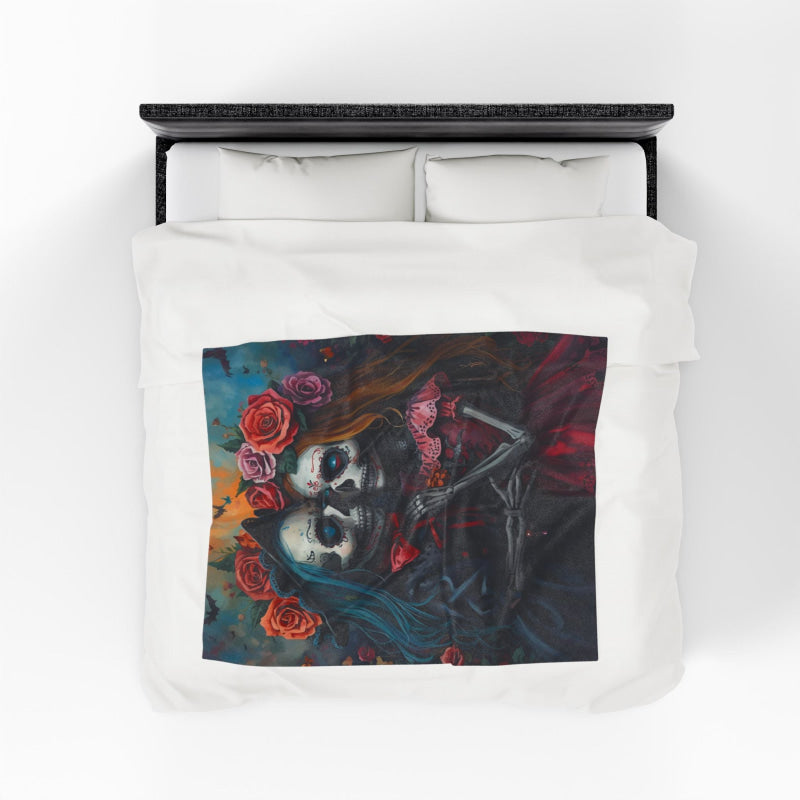Traditional El Día de los Muertos Dolls | Mix & Match Velveteen Fun-Flirty Lovers’ Blankets