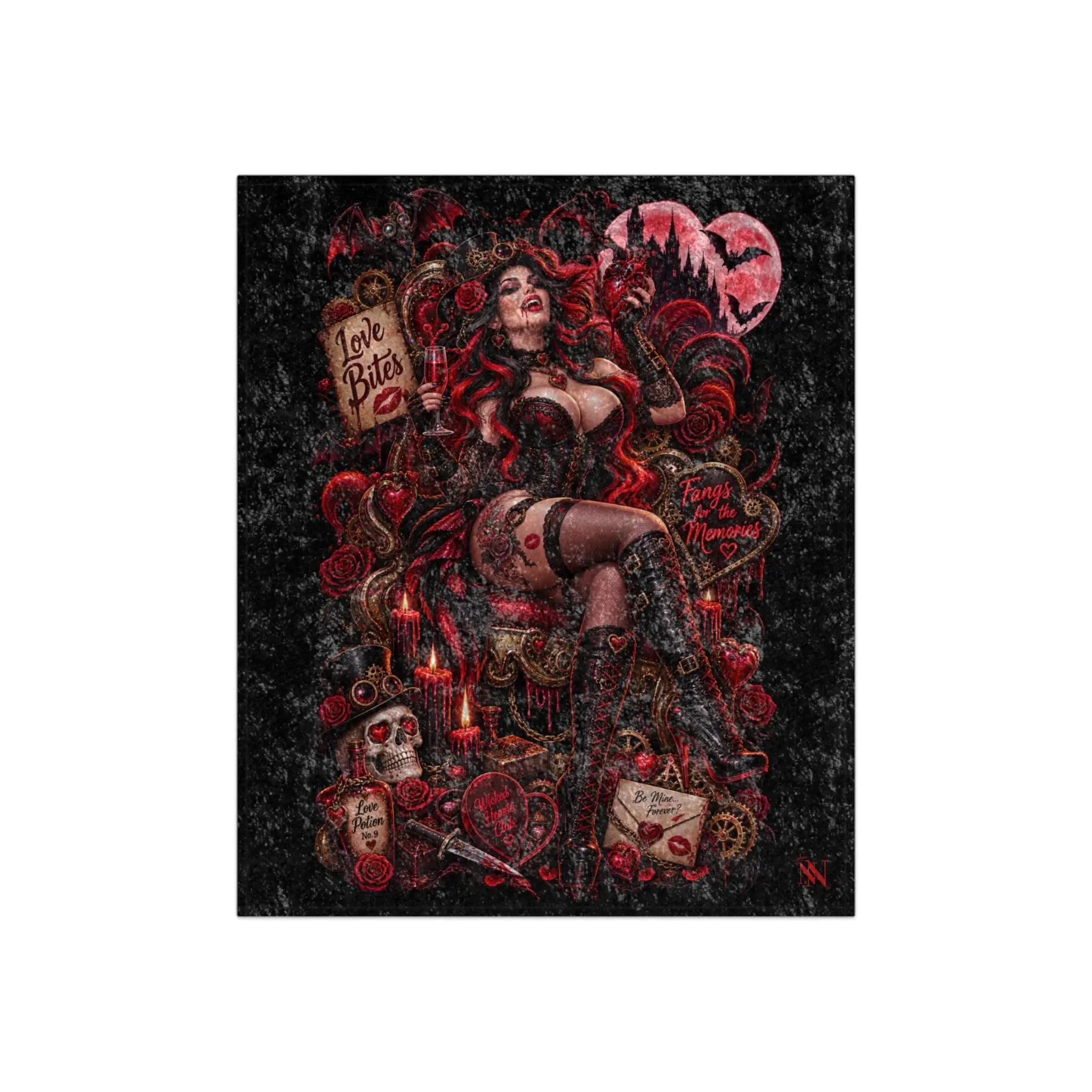 Valentine’s Day Wicked Fantasy Crushed Velvet Blanket