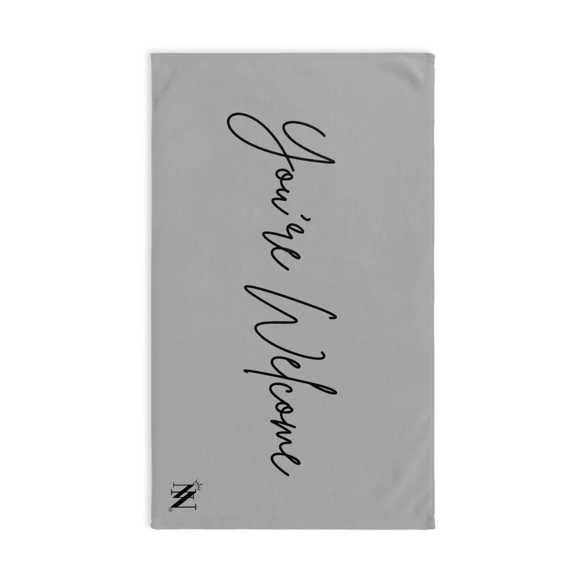 You’re Welcome Grey | Mix & Match Classic Fun-Flirty Lovers’ Towels