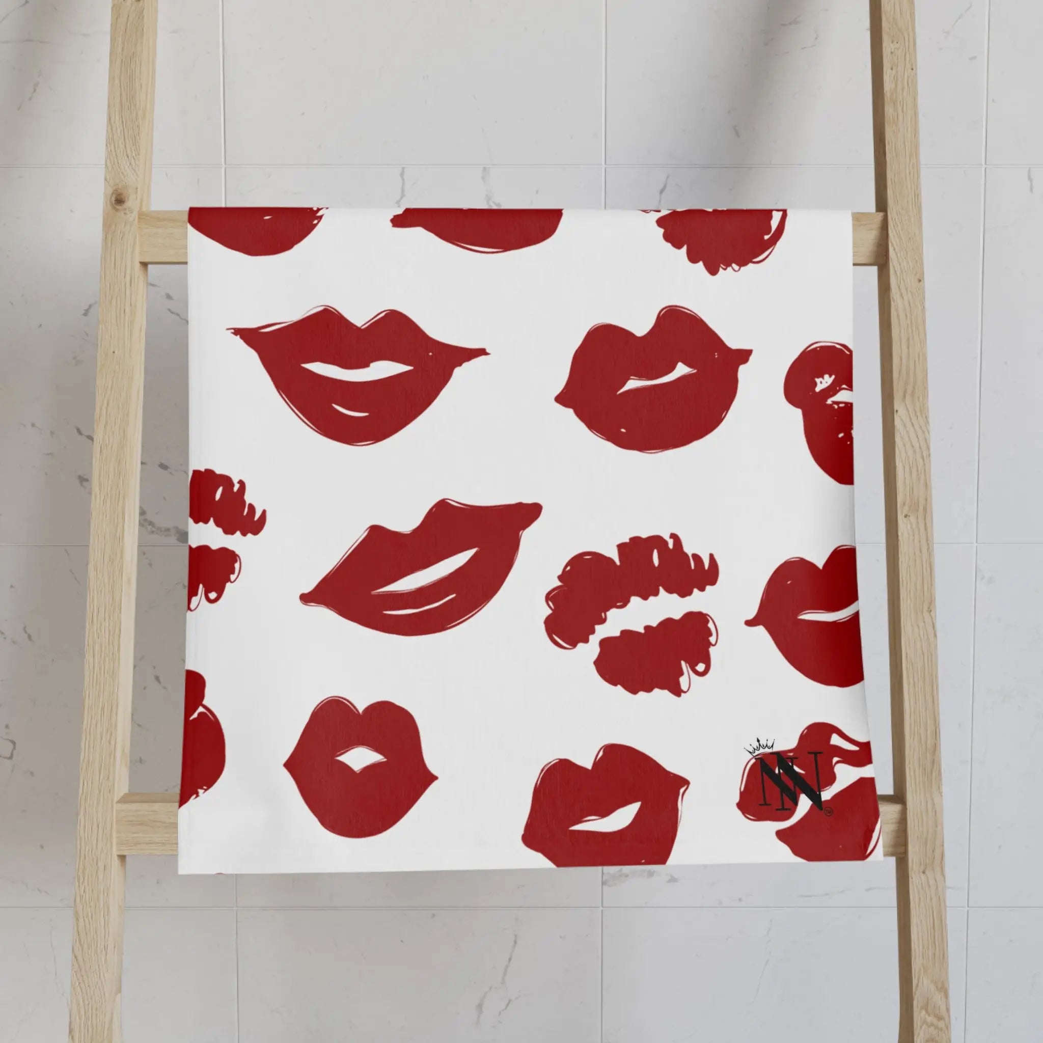 Red Kiss Lips Smoochie | Mix & Match Classic Fun-Flirty Lovers’ Towels