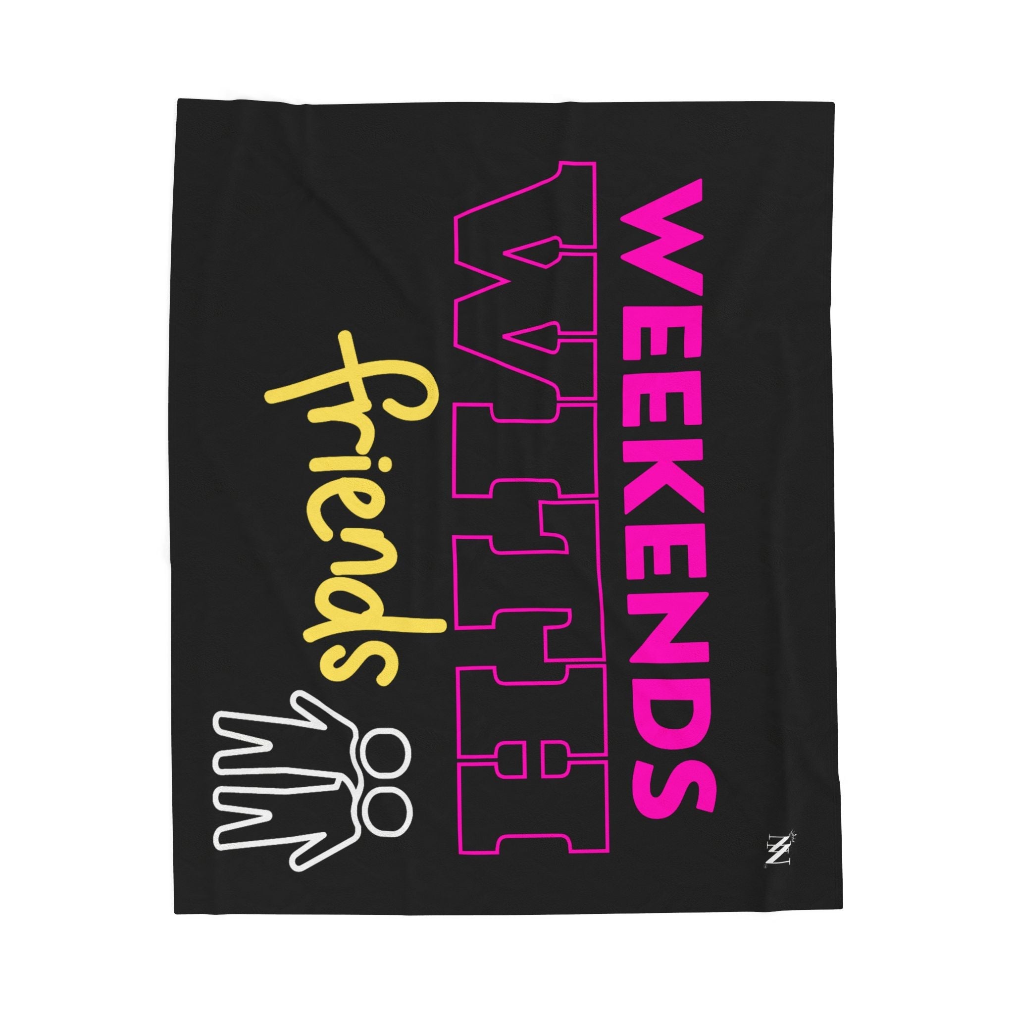 Weekends with Friends Black | Mix & Match Velveteen Fun-Flirty Lovers’ Blankets