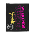 Weekends with Friends Black | Mix & Match Velveteen Fun-Flirty Lovers’ Blankets