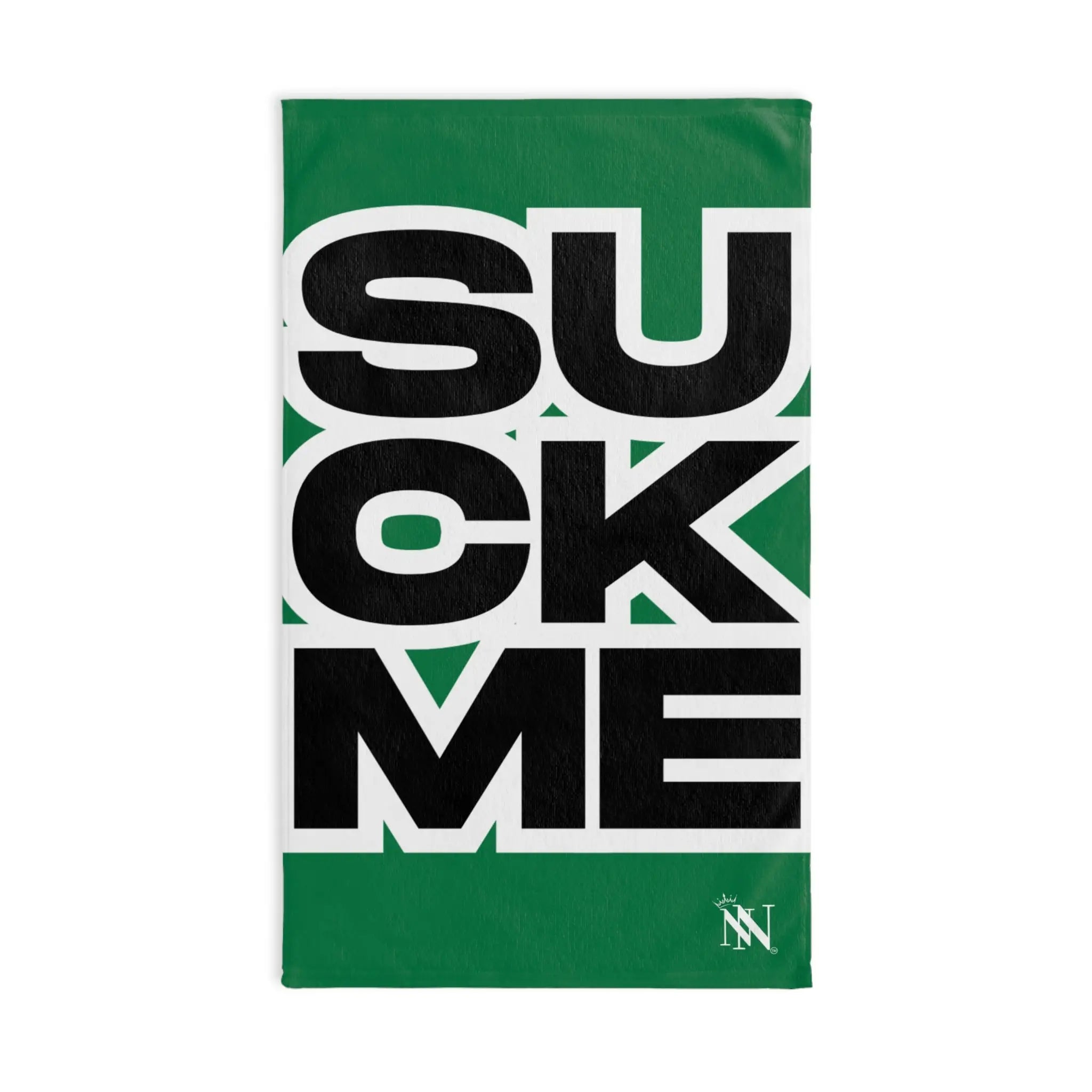 SUCK ME Block Letter Green Cum Towel