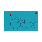 Stick Man Heart Balloon Teal Cum Towel