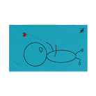 Stick Man Heart Balloon Teal | Mix & Match Classic Fun-Flirty Lovers’ Towels