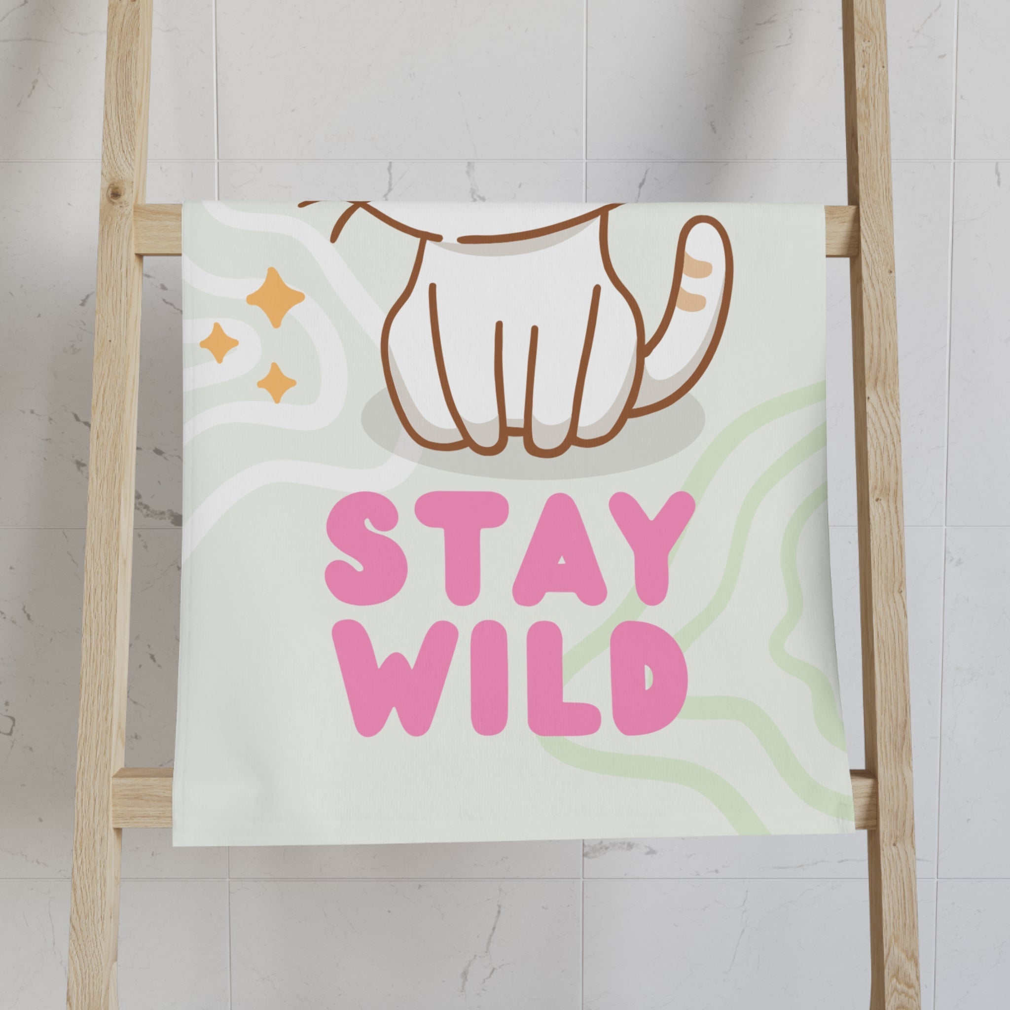 Stay Wild Cut Kitty | Mix & Match Classic Fun-Flirty Lovers’ Towels