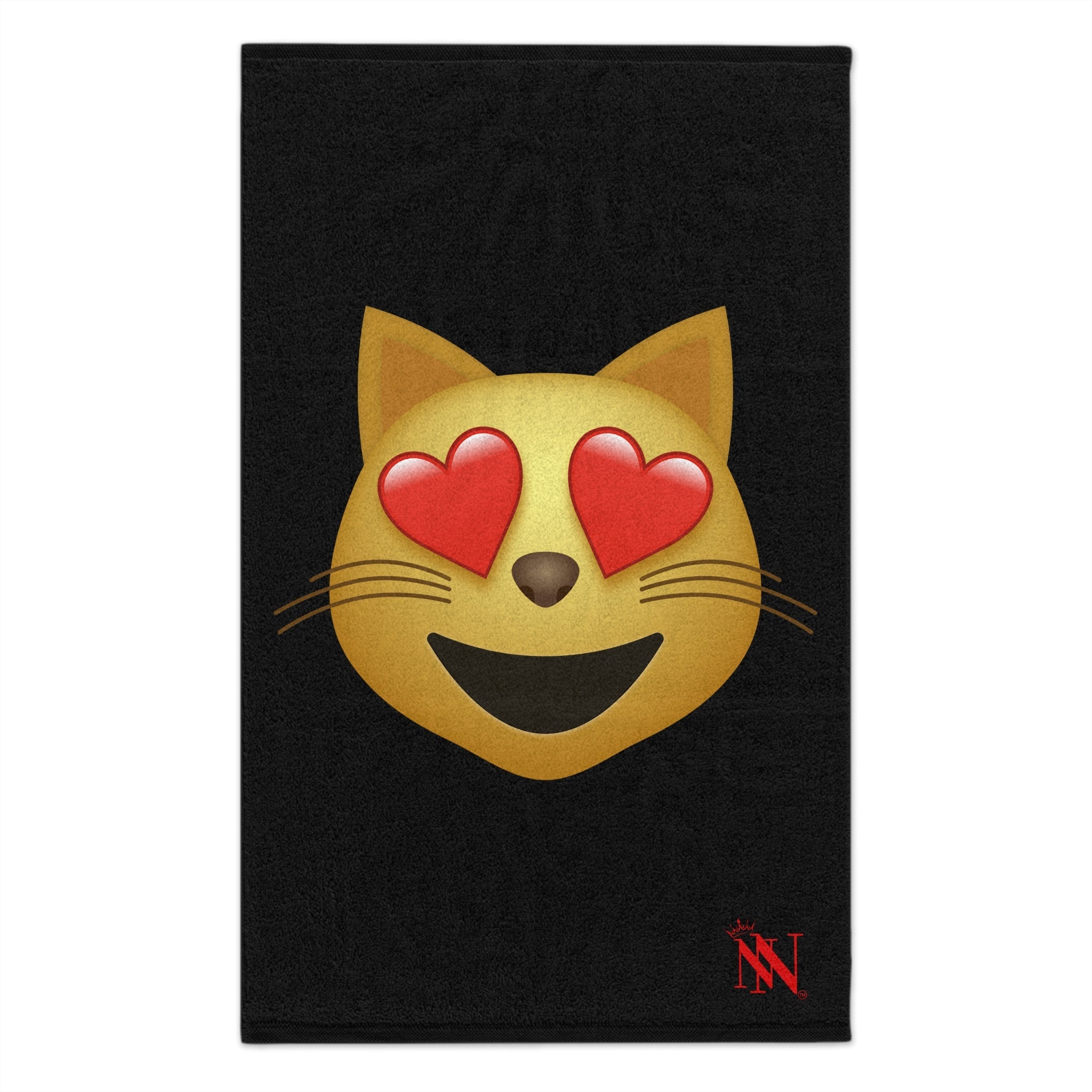 Kitty Love Emoji Black | Mix & Match Soft Fun-Flirty Lovers’ Towels