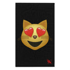 Kitty Love Emoji Black | Mix & Match Soft Fun-Flirty Lovers’ Towels