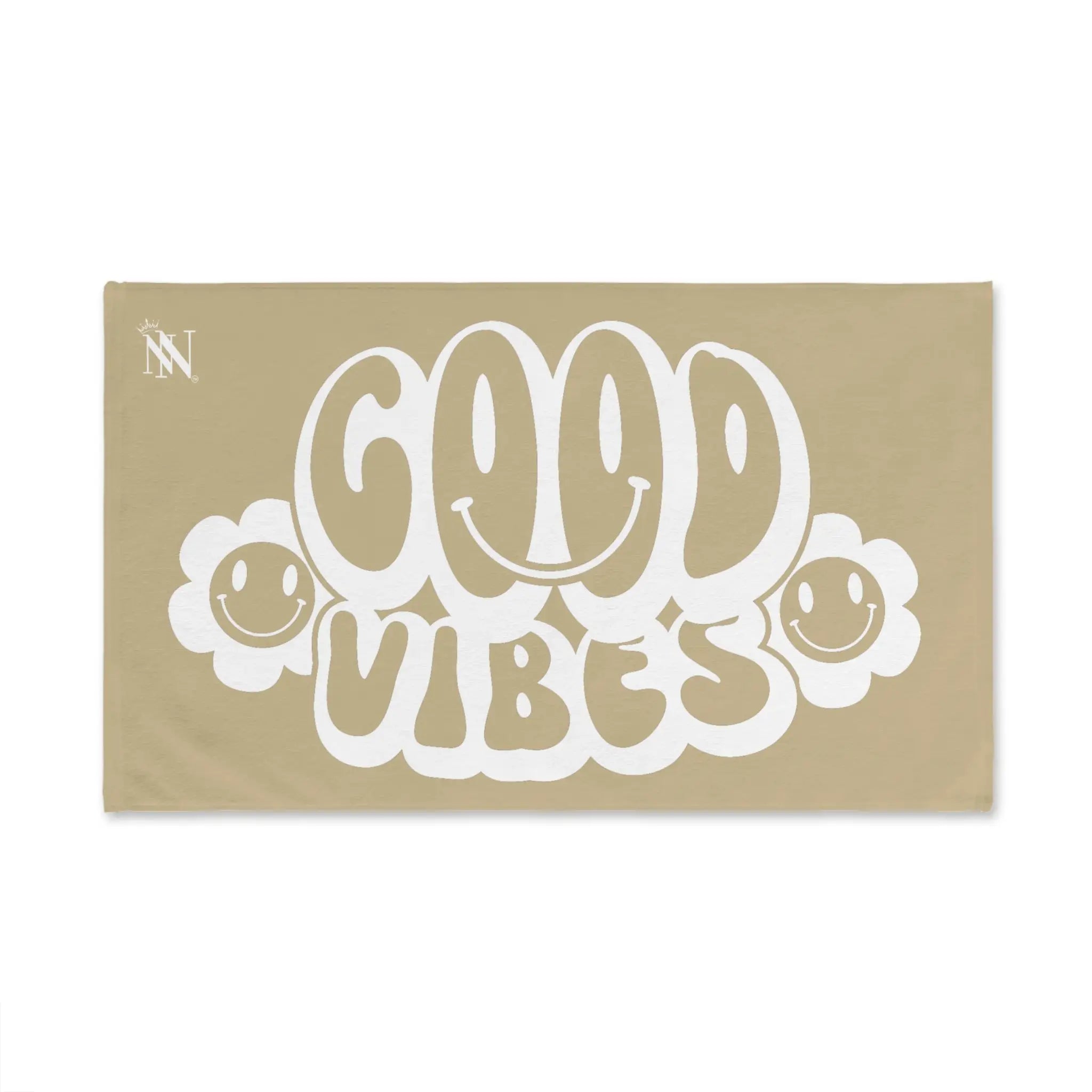 Smiley Happy Face Good Vibes Gold Cum Towel
