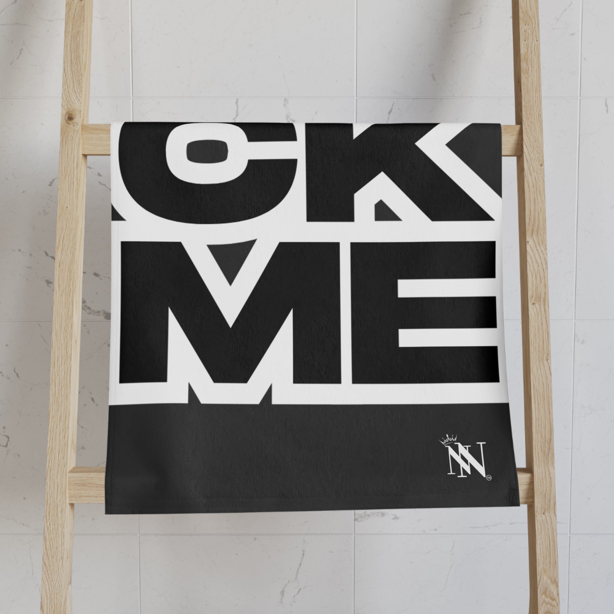 FUCK ME Block Letter Dark Grey Cum Towel