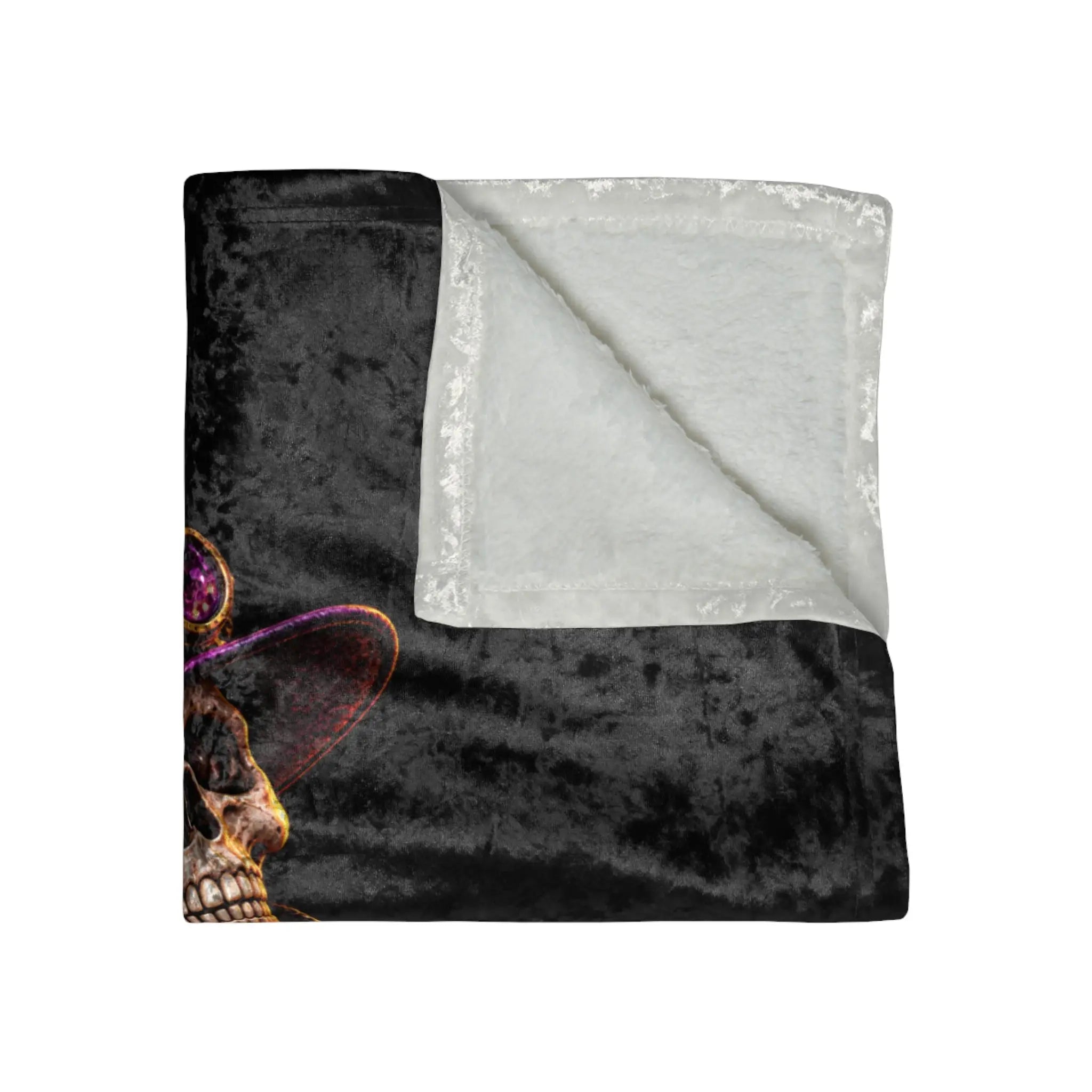 Spells & Naughty Thoughts Skull | Nectar Napkins Fun-Flirty Lovers’ Crushed Velvet Blankets