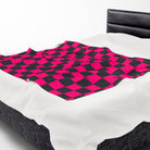 Signature Pink Black Checkers | Mix & Match Velveteen Fun-Flirty Lovers’ Blankets