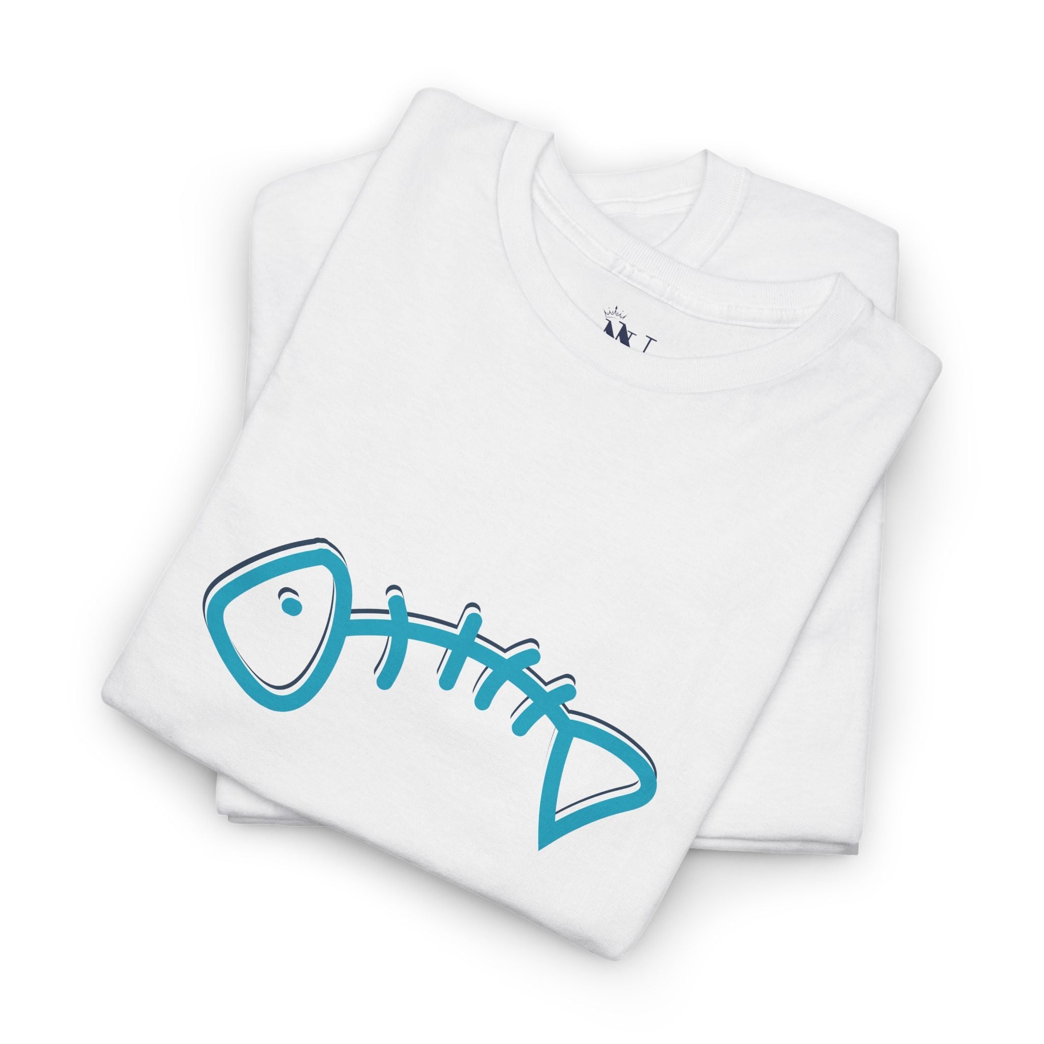 Blue Fish Bone | Mix & Match 100% Cotton Unisex Fun-Flirty Lovers’ Tees