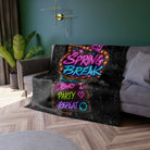 Spring Break Neon Sign Crushed Velvet Blanket