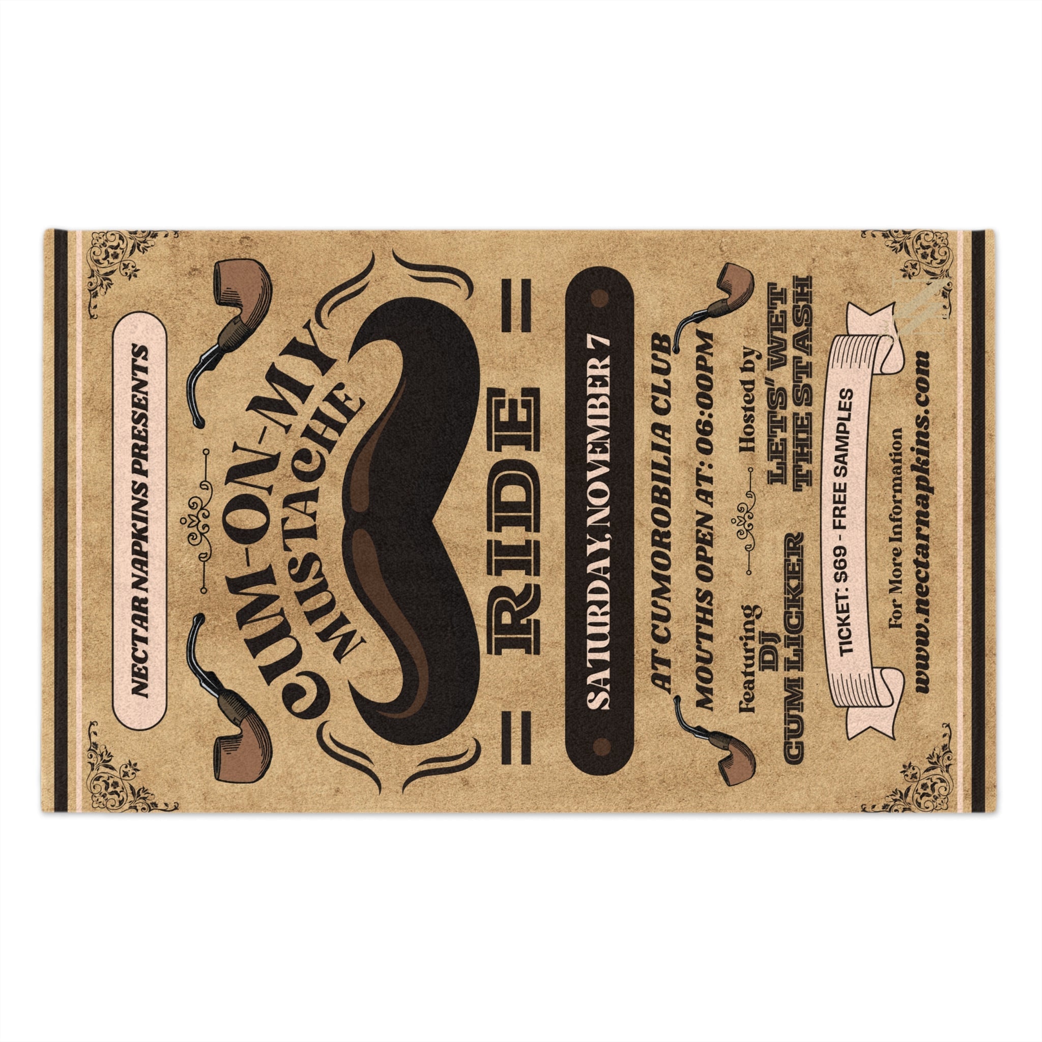 Mustache Ride | Mix & Match Soft Fun-Flirty Lovers’ Towels