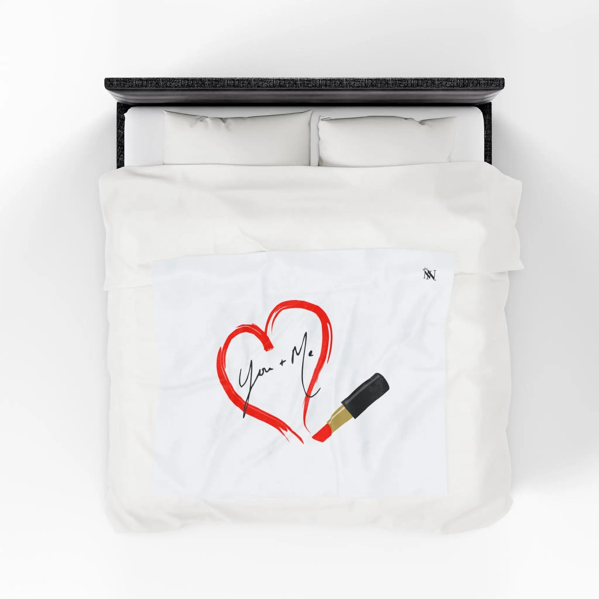 You + Me Lipstick Love | Mix & Match Velveteen Fun-Flirty Lovers’ Blankets
