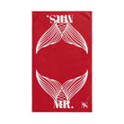Mr. Mrs. Mermaid Shareable Sides Red Cum Towel