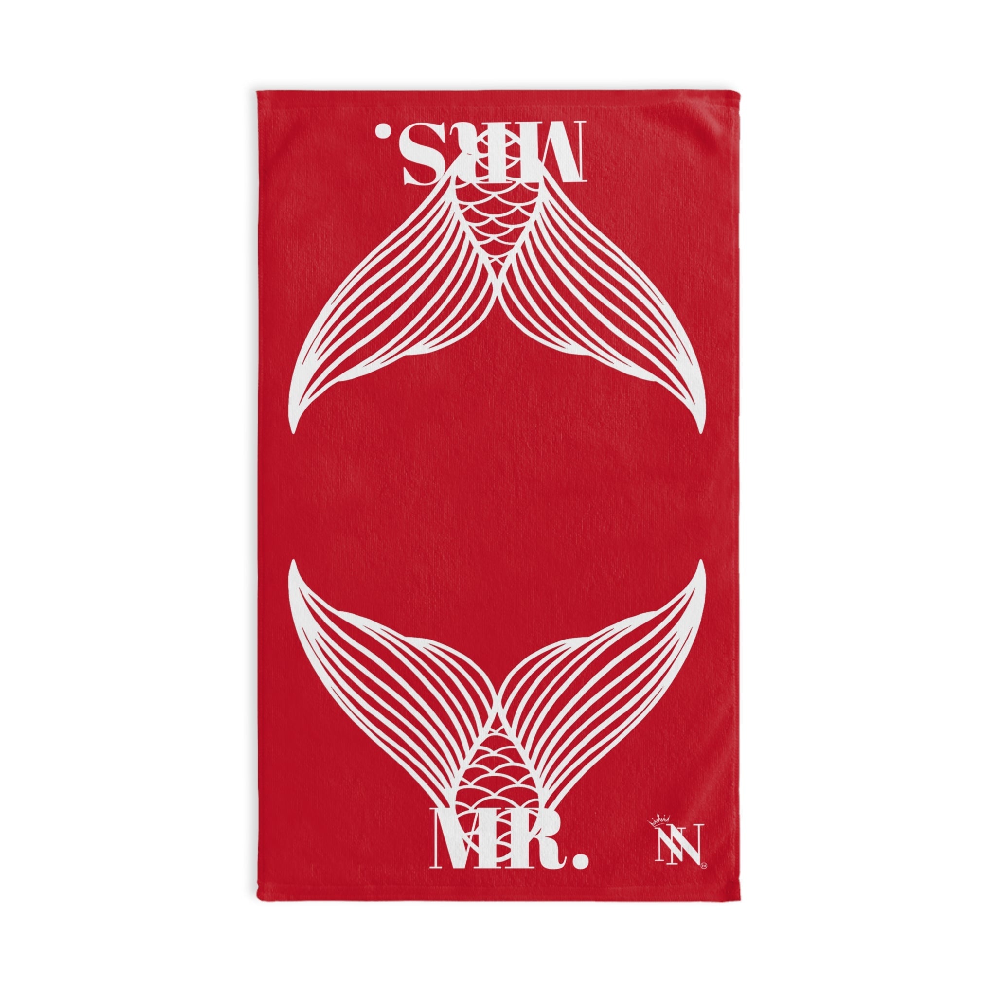 Mr. Mrs. Mermaid Shareable Sides Red Cum Towel
