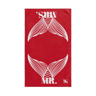 Mr. Mrs. Mermaid Shareable Sides Red | Mix & Match Classic Fun-Flirty Lovers’ Towels