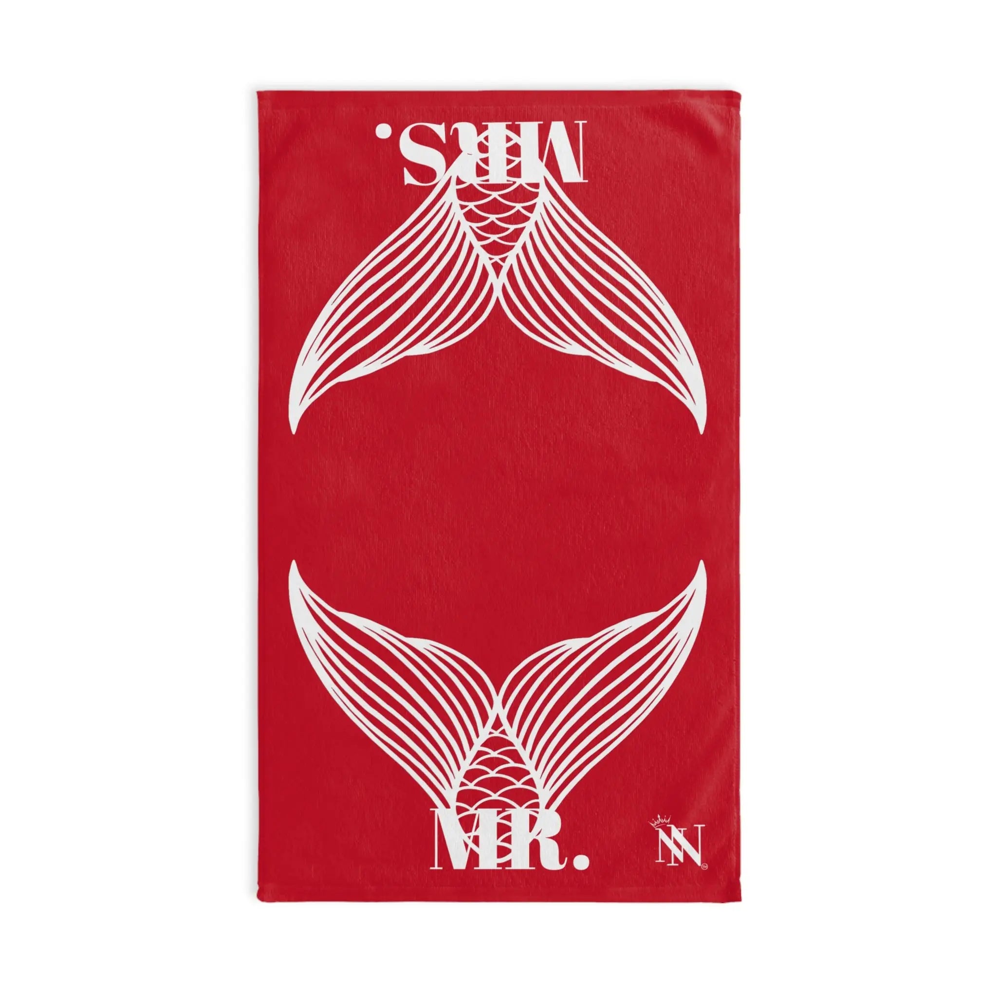 Mr. Mrs. Mermaid Shareable Sides Red Cum Towel
