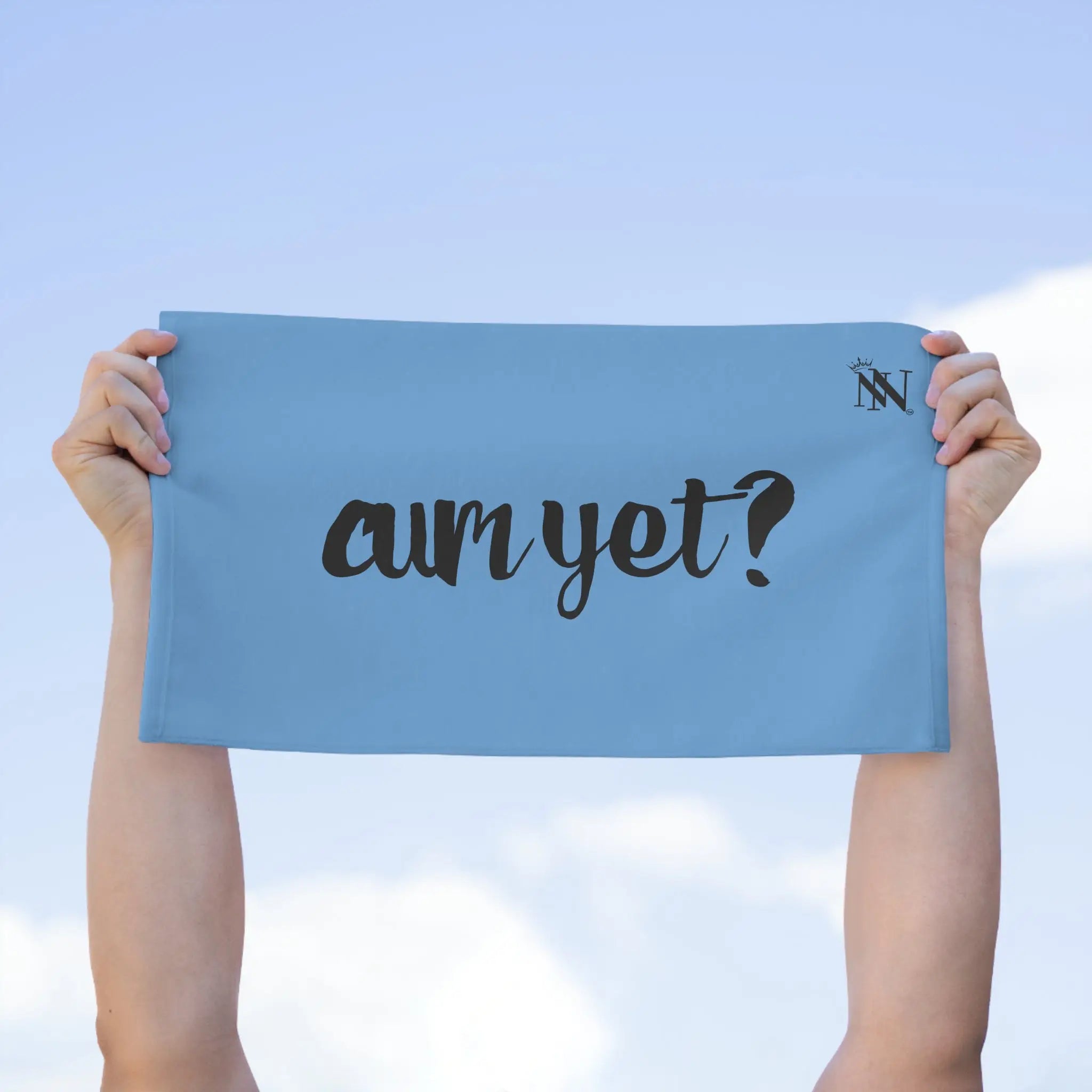 Cum Yet? Light Blue | Mix & Match Soft Fun-Flirty Lovers’ Towels