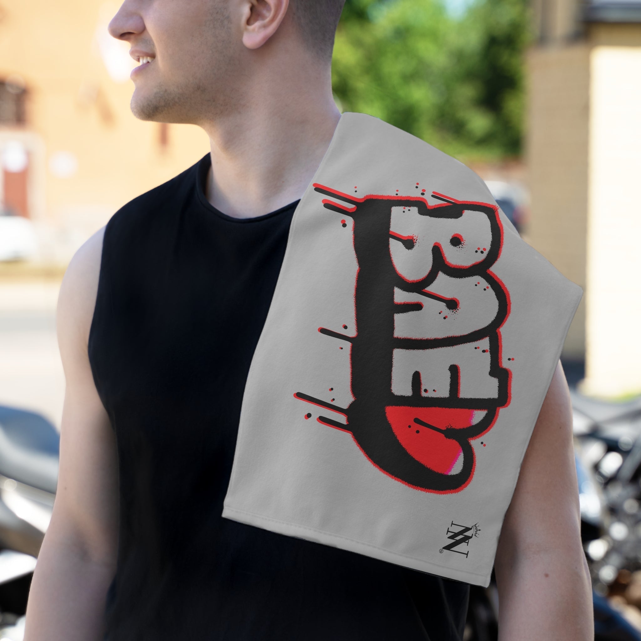 Dripping Bae Love Light Grey | Mix & Match Soft Fun-Flirty Lovers’ Towels