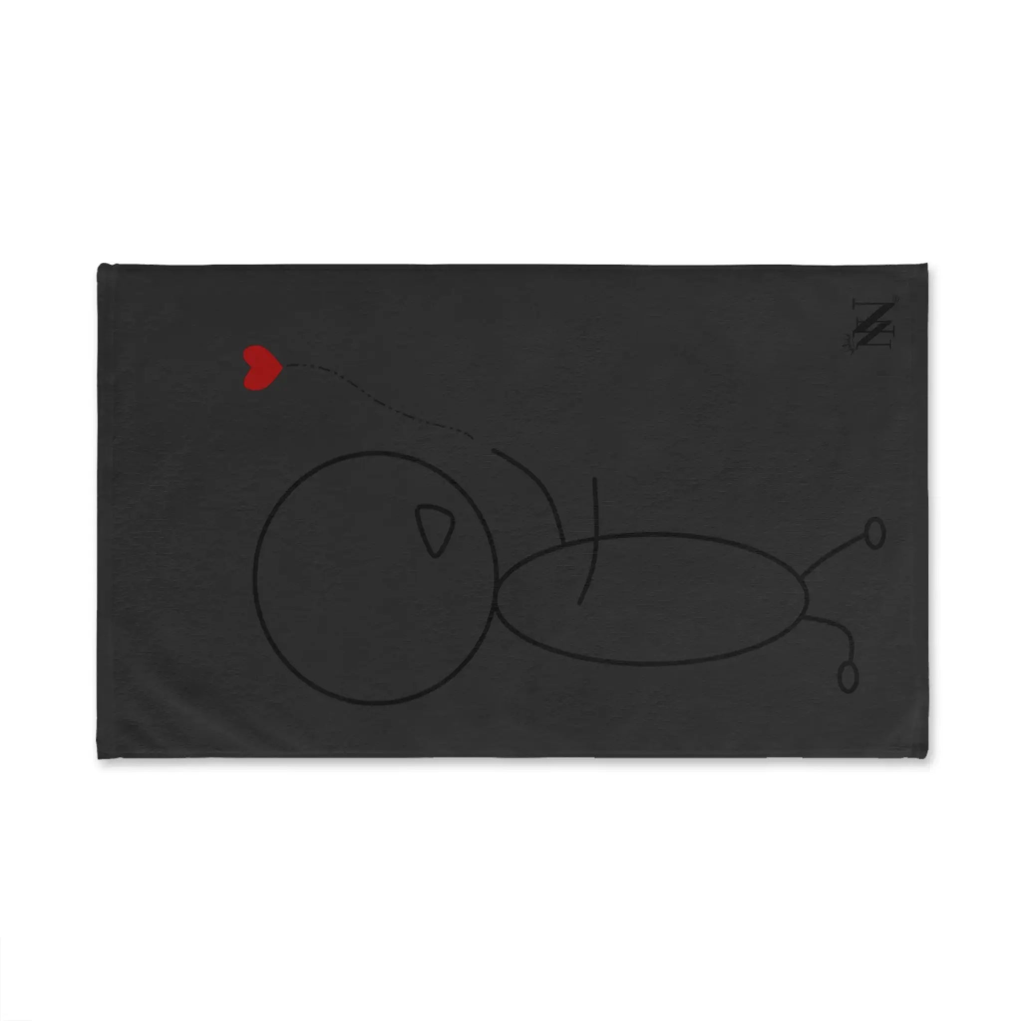 Stick Man Heart Balloon Dark Grey Cum Towel