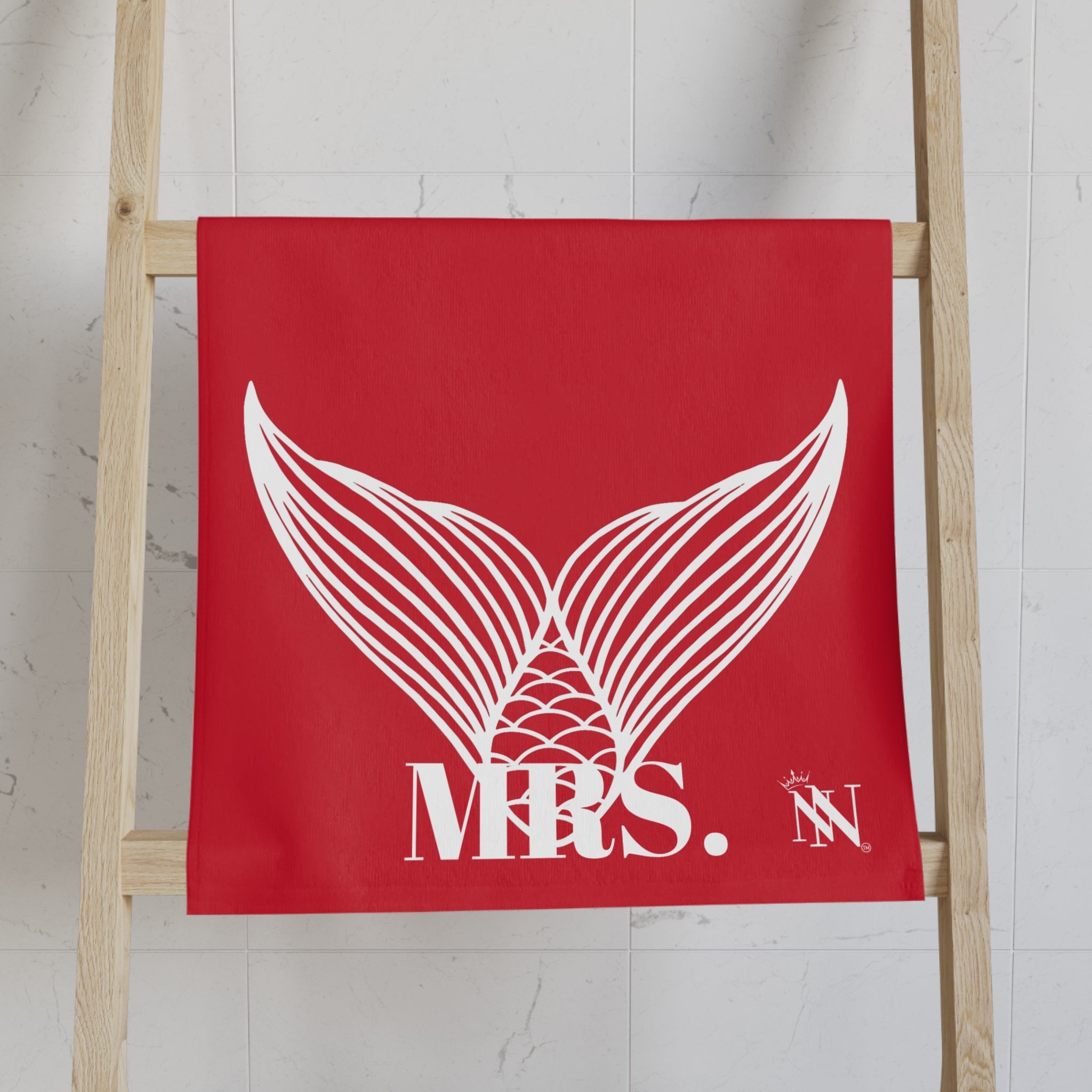 Mrs. Mrs. Mermaid Shareable Sides Red Cum Towel